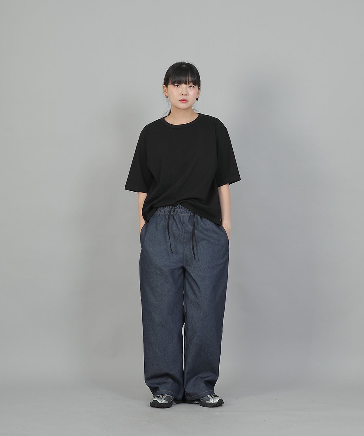 세인트크루(SAINTCREW) 포켓리스 워크 밴딩 와이드팬츠 EWW-385 데님 인디고