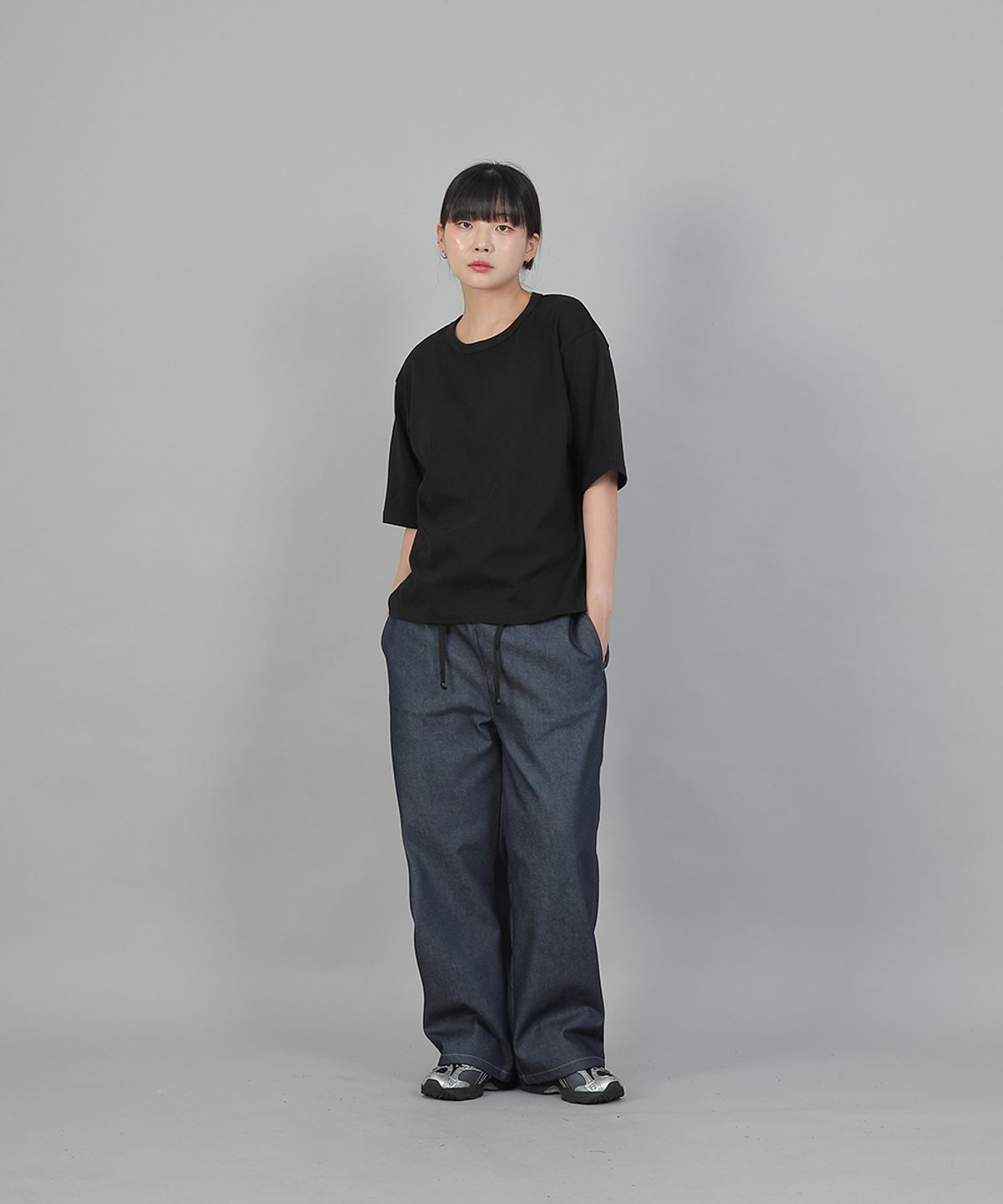 세인트크루(SAINTCREW) 포켓리스 워크 밴딩 와이드팬츠 EWW-385 데님 인디고