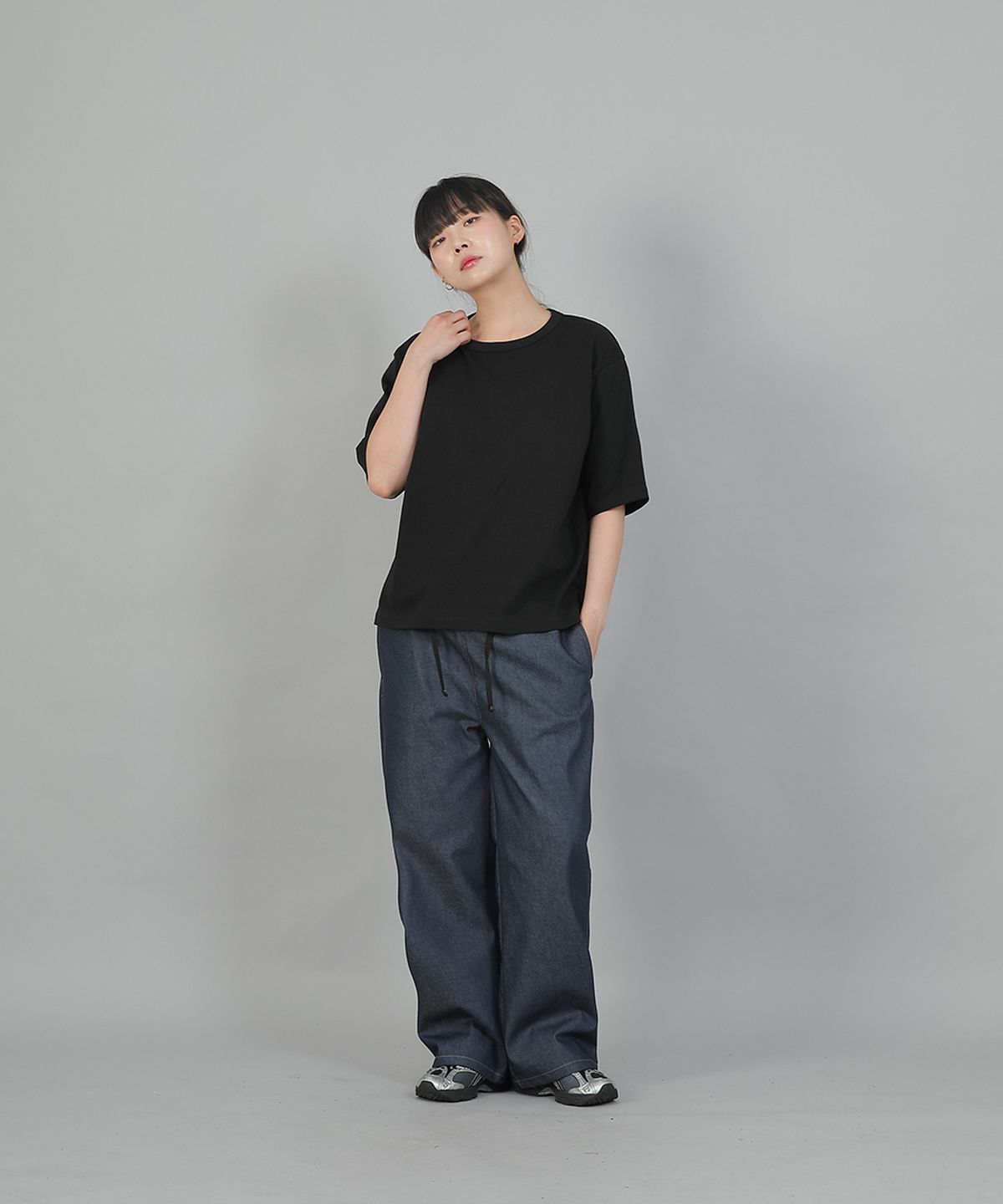 세인트크루(SAINTCREW) 포켓리스 워크 밴딩 와이드팬츠 EWW-385 데님 인디고