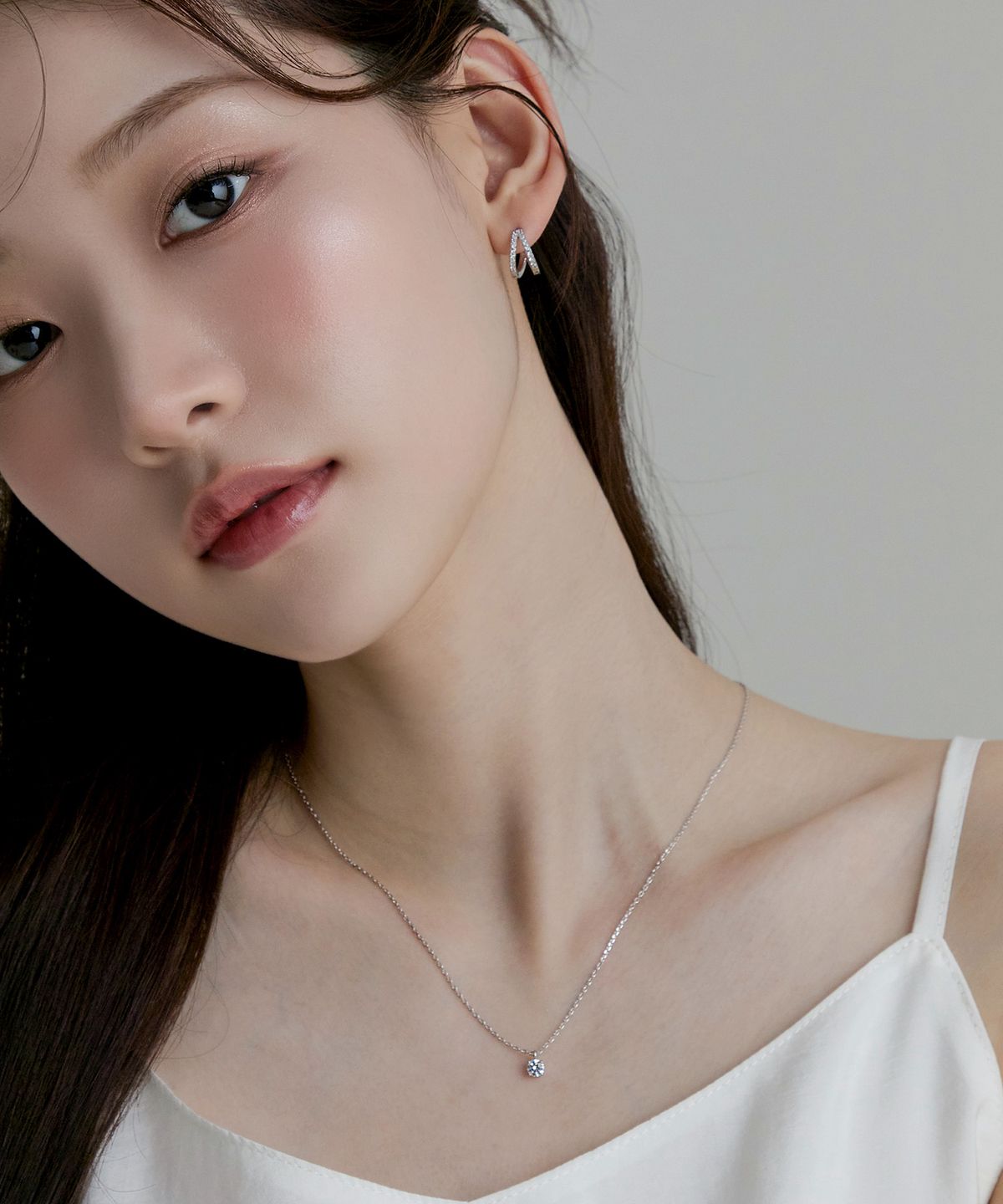 골드앤디어(goldndear) 14KGP 심플 클리어 큐빅 목걸이