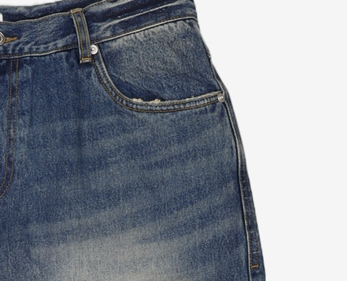 본투윈(BORN TO WIN) STROKE B WASHED WIDE DENIM PANTS [BLUE] 3