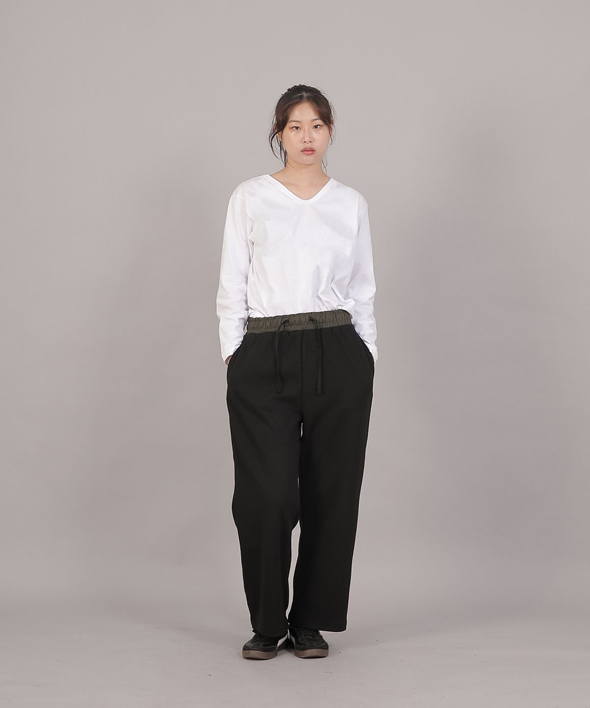 세인트크루(SAINTCREW) 소프트 에센셜 기모 와이드팬츠 SEK-388 카키블랙