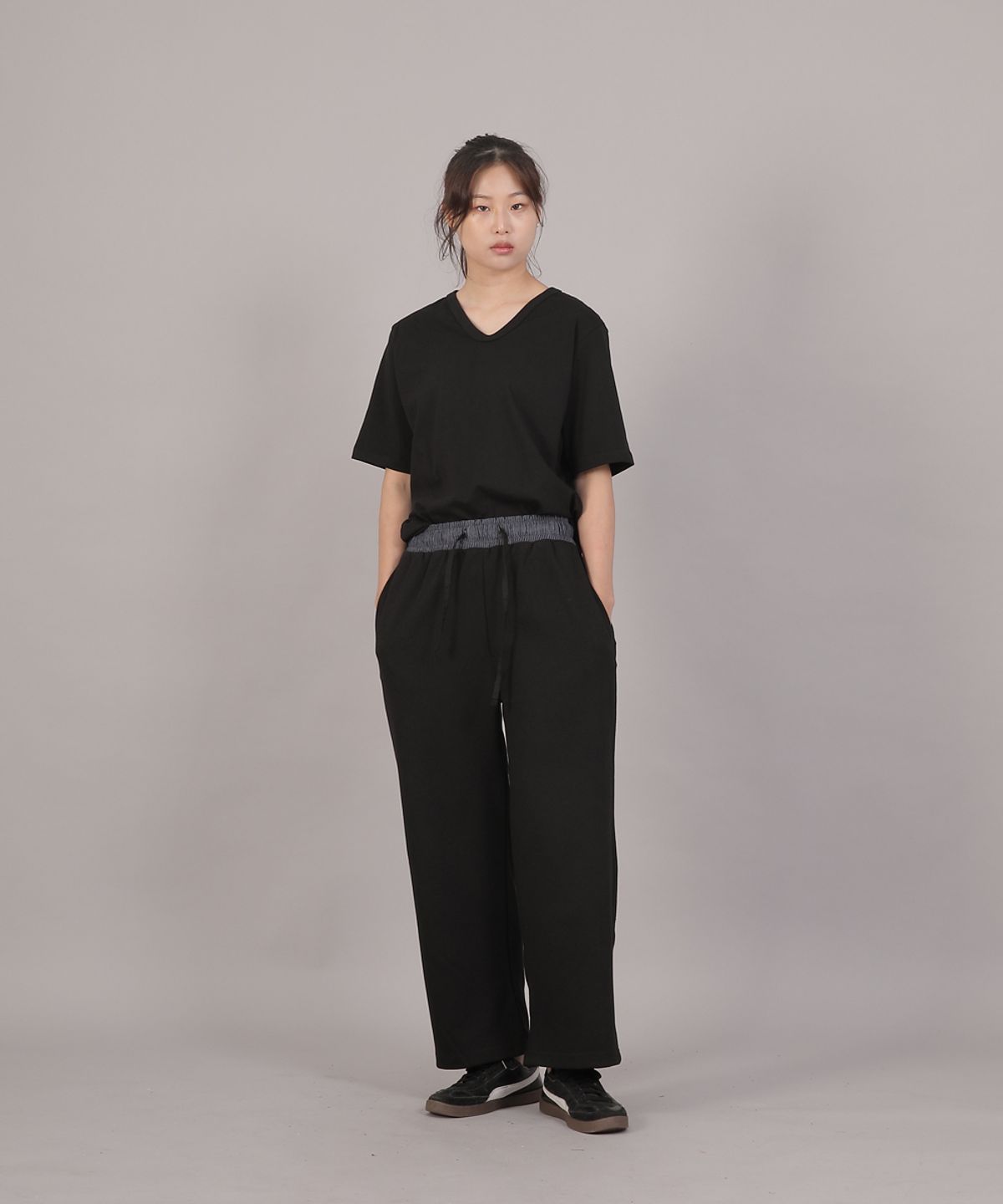 세인트크루(SAINTCREW) 소프트 에센셜 기모 와이드팬츠 SEK-388 라이트인디고 블랙