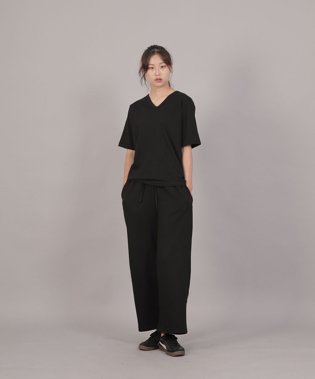 세인트크루(SAINTCREW) 소프트 에센셜 기모 와이드팬츠 SEK-388 라이트인디고 블랙