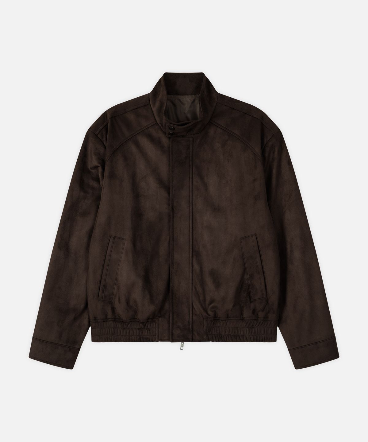 드로우핏(DRAW FIT) 리파인드 크롭 스웨이드 해링턴 자켓 [DARK BROWN]