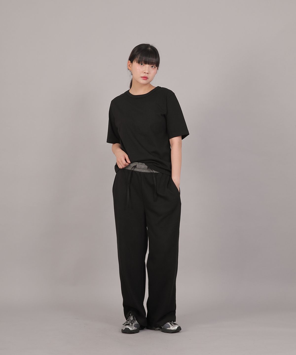 세인트크루(SAINTCREW) 소프트 에센셜 기모 와이드팬츠 SEK-388 그레이블랙
