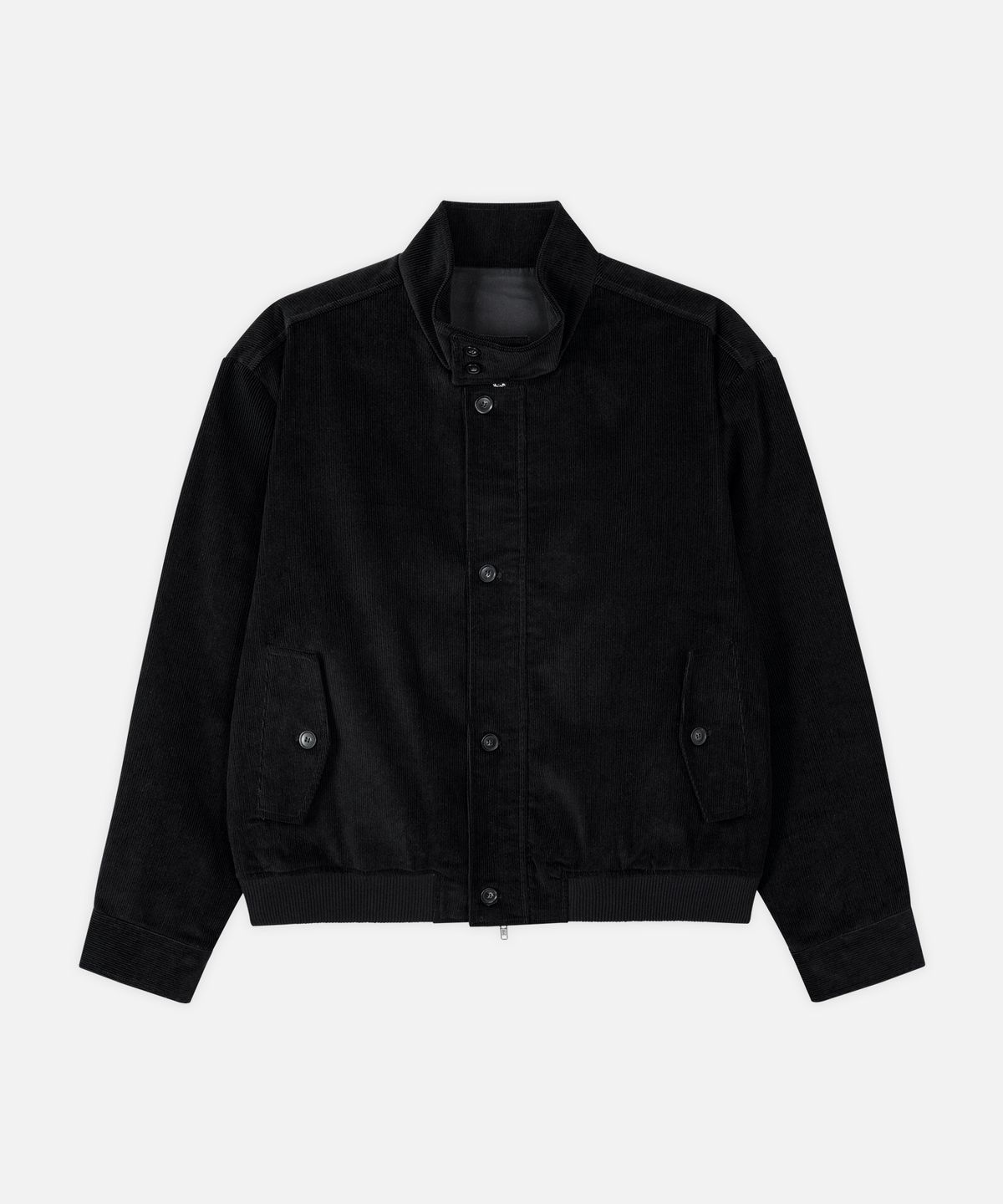 드로우핏(DRAW FIT) 코듀로이 크롭 해링턴 자켓 [BLACK]