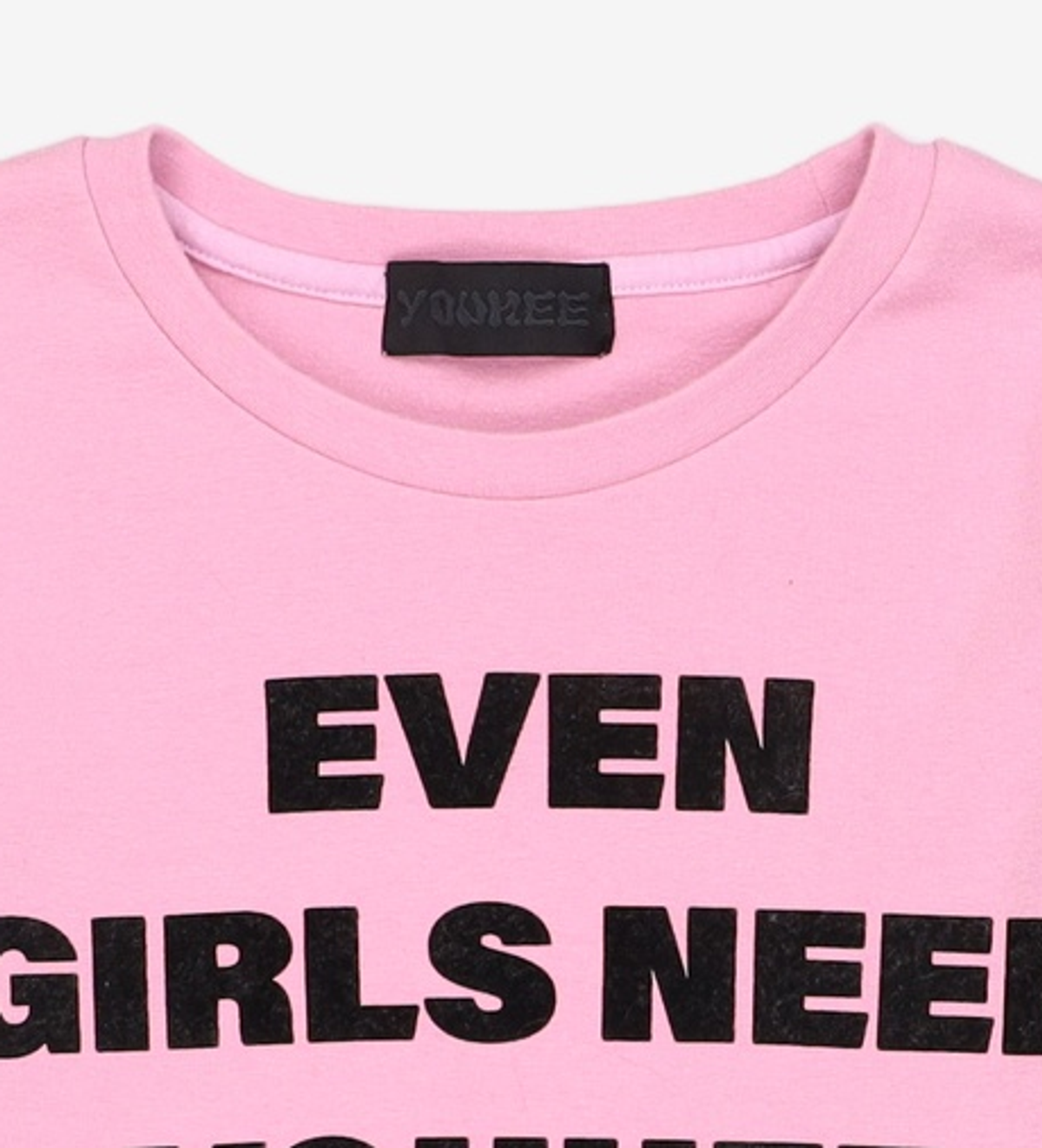 유희(YOUHEE) YOUHEE LETTERING LONG SLEEVE PINK FREE