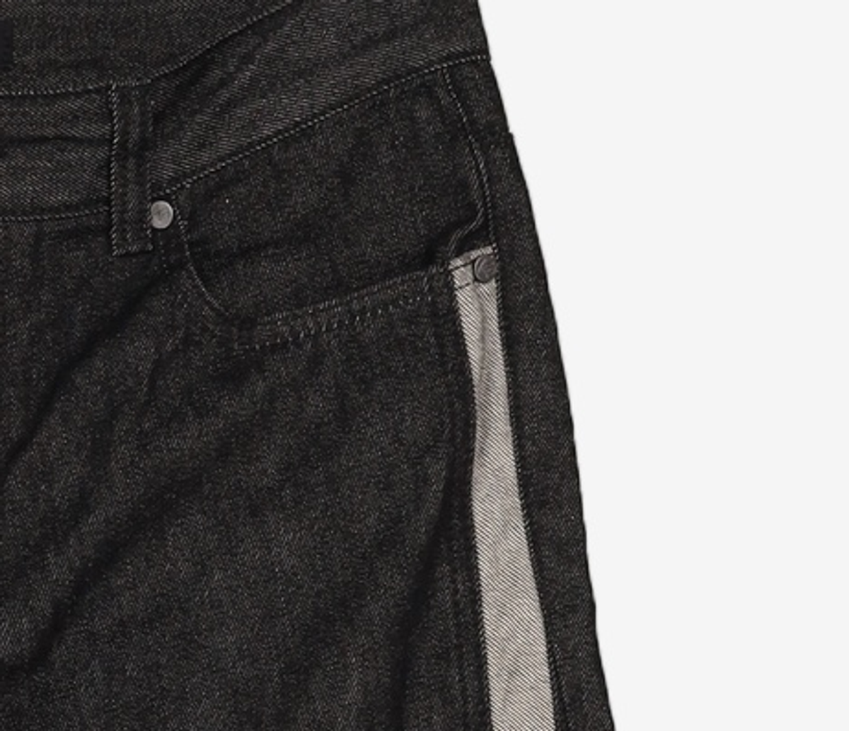 애드오프(ADDOFF) WAVE CURL LINE WIDE DENIM PANTS BLACK 50