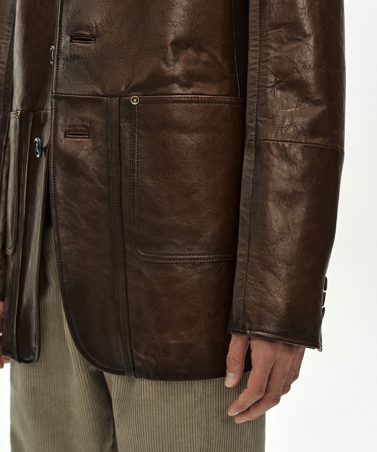 앤더슨벨(ADSB ANDERSSON BELL) UNISEX SOHO LEATHER JACKET (BROWN)