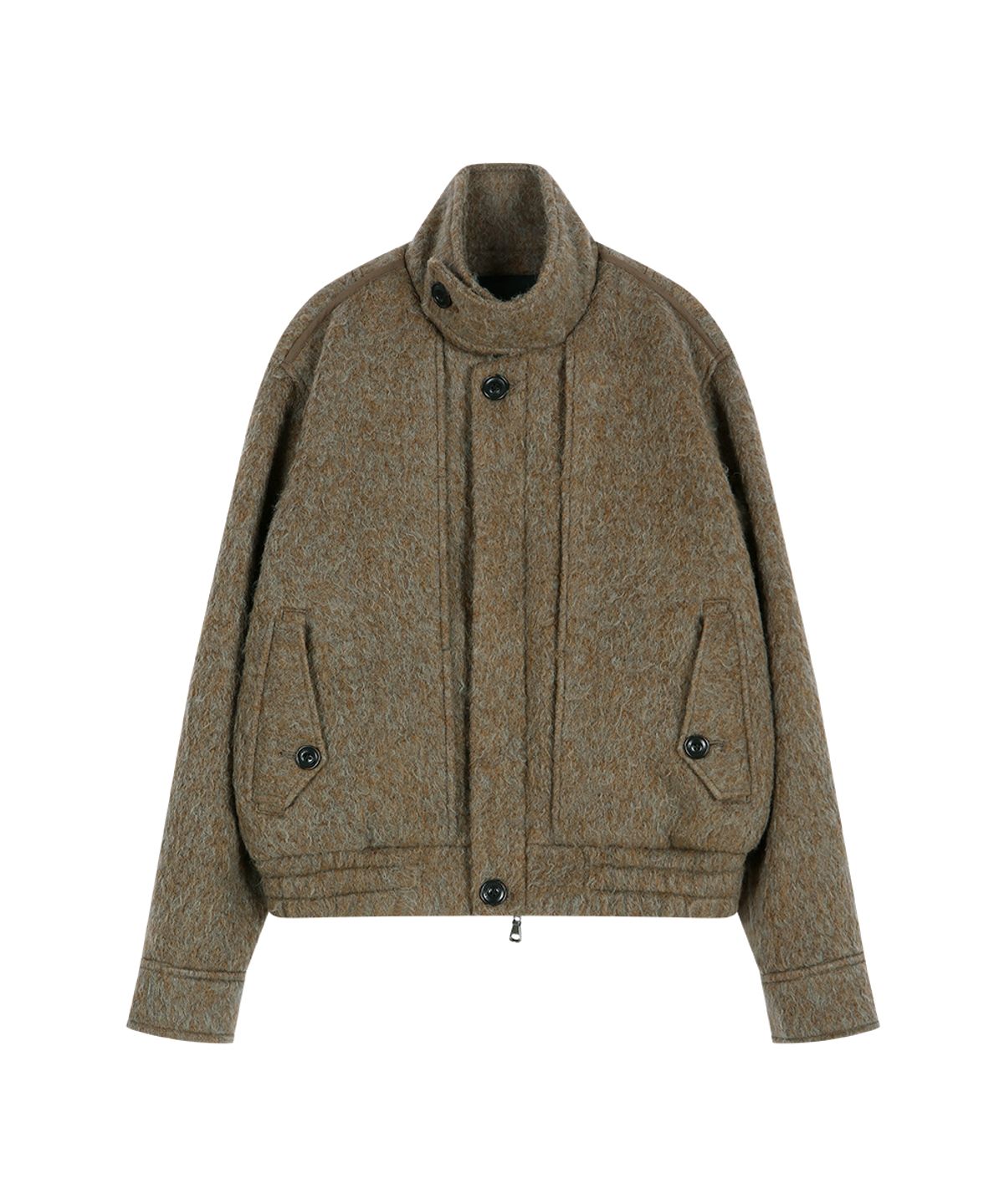 앤더슨벨(ADSB ANDERSSON BELL) LINUS HARRINGTON WOOL JACKET (BROWN/GREY)