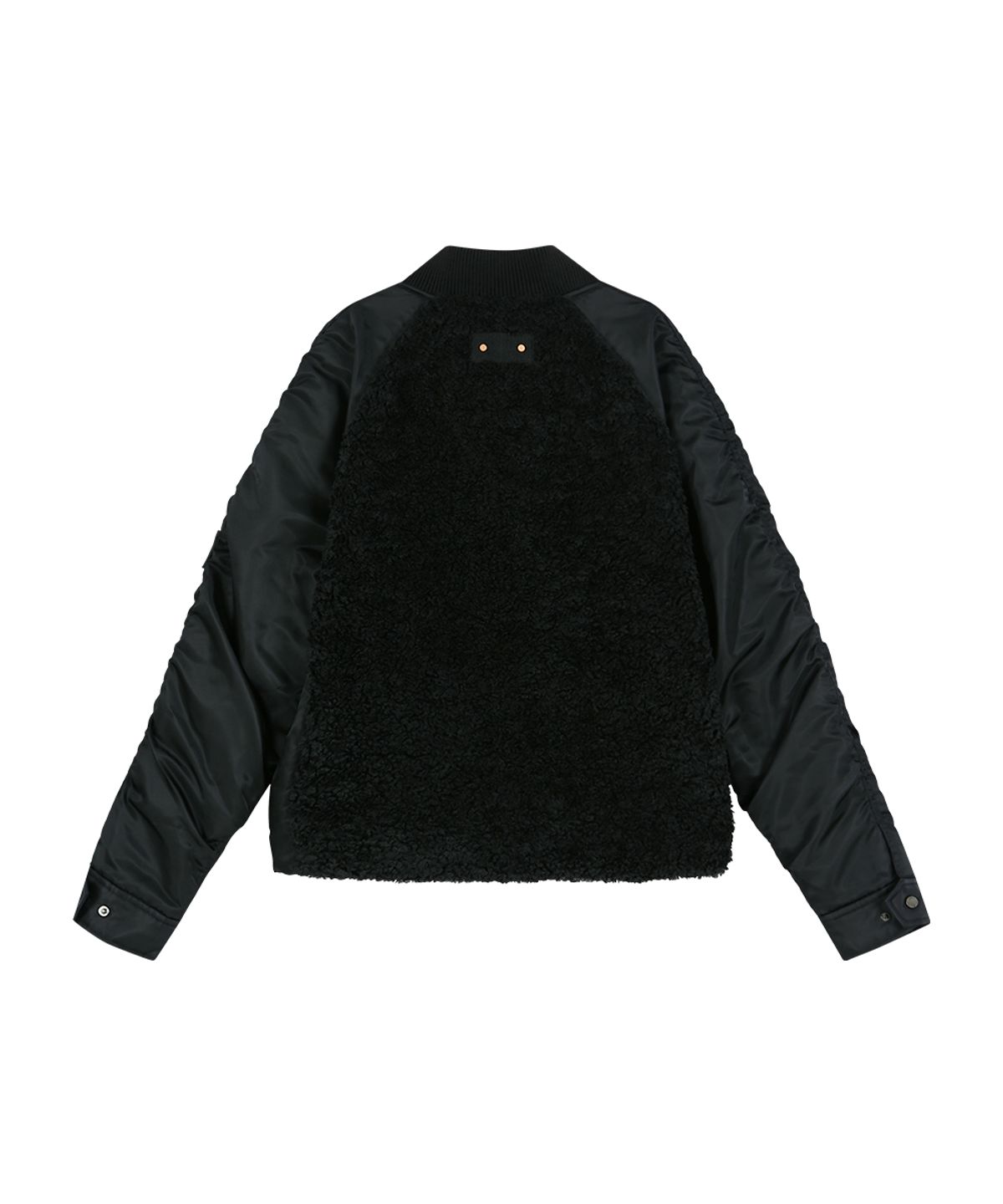 앤더슨벨(ADSB ANDERSSON BELL) FUR NYLON RAGLAN BOMBER JACKET (BLACK)