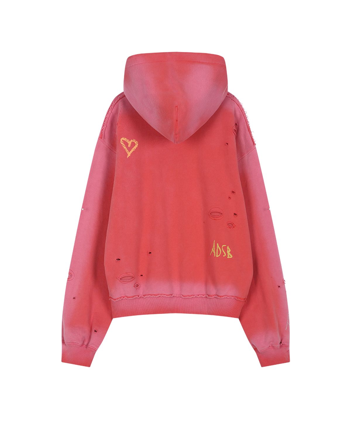 앤더슨벨(ADSB ANDERSSON BELL) (ESSENTIAL) UNISEX SPRAY WASHED AGAIN LIP HOODIE (RED)
