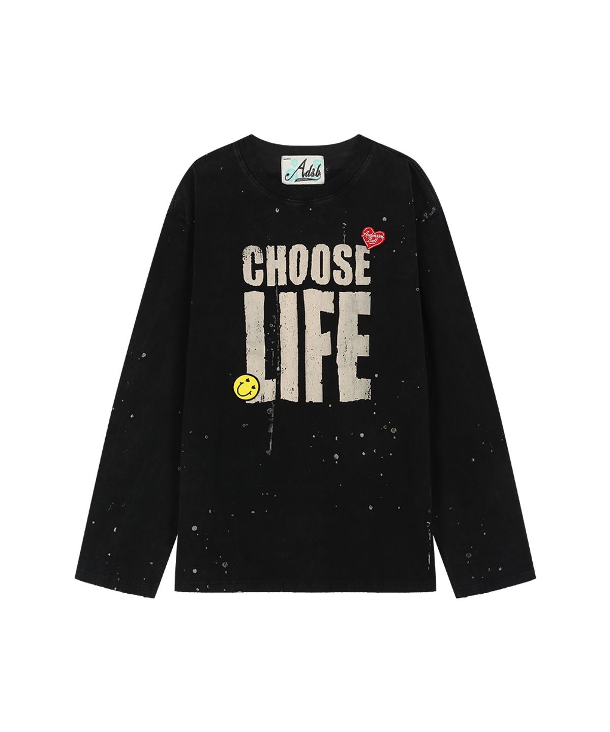 앤더슨벨(ADSB ANDERSSON BELL) (ESSENTIAL) UNISEX CHOOSE LIFE LONG SLEEVE T-SHIRT (BLACK)