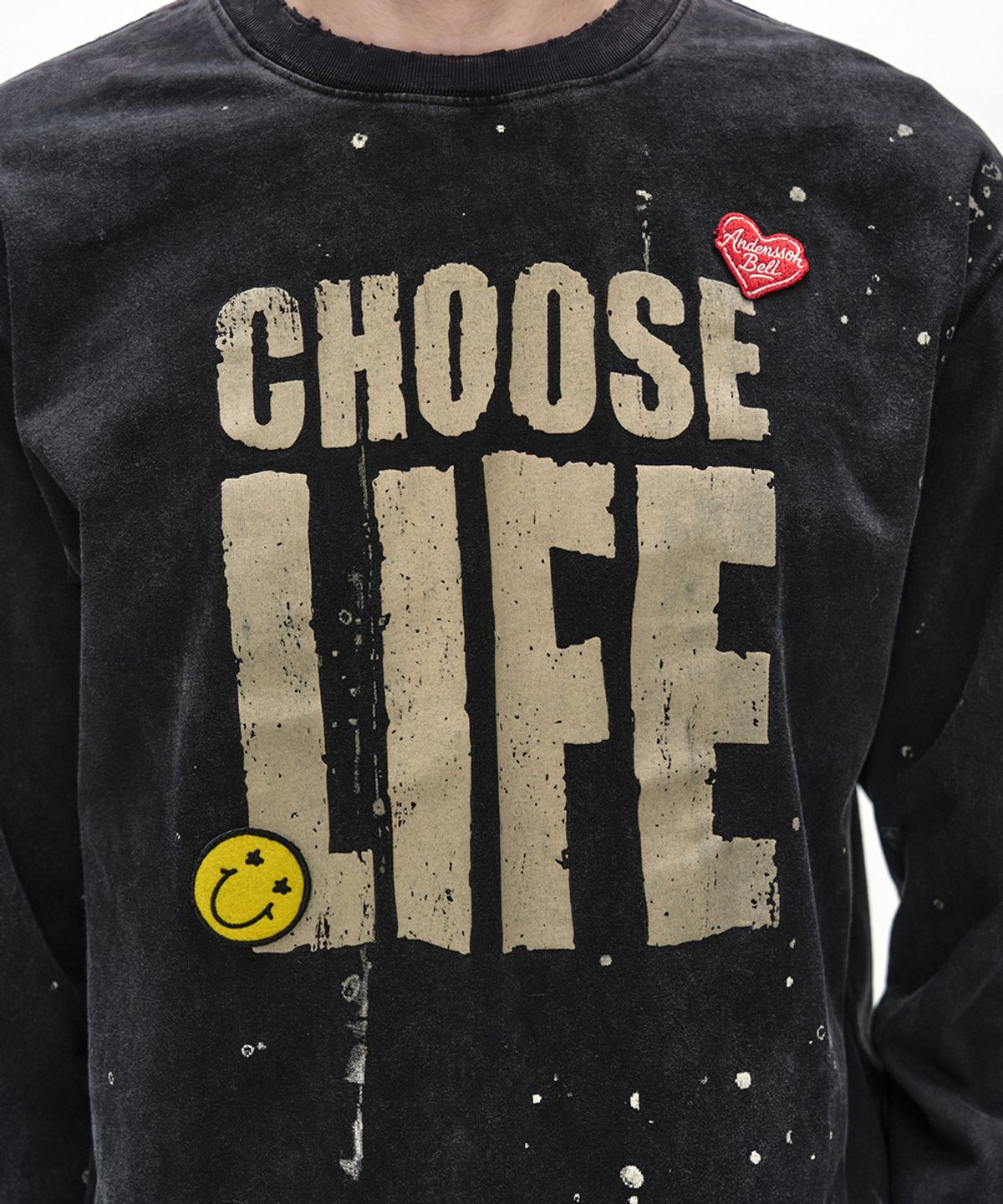 앤더슨벨(ADSB ANDERSSON BELL) (ESSENTIAL) UNISEX CHOOSE LIFE LONG SLEEVE T-SHIRT (BLACK)