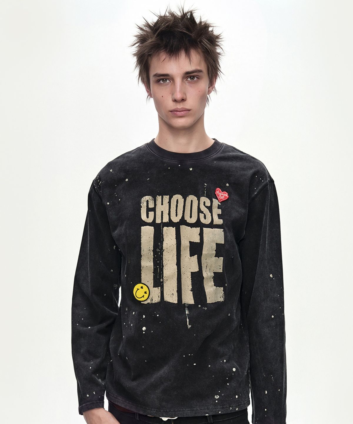 앤더슨벨(ADSB ANDERSSON BELL) (ESSENTIAL) UNISEX CHOOSE LIFE LONG SLEEVE T-SHIRT (BLACK)