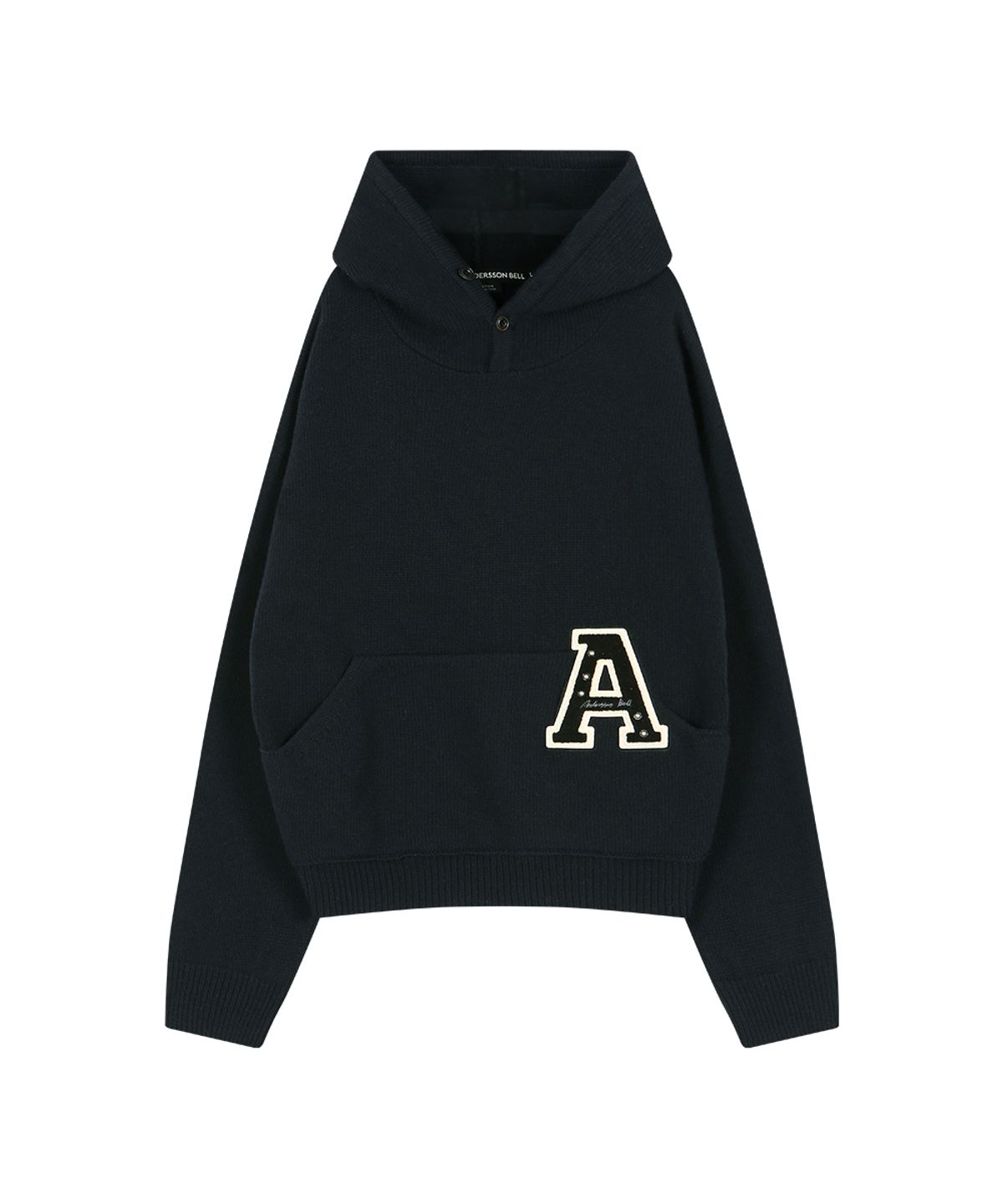 앤더슨벨(ADSB ANDERSSON BELL) (ESSENTIAL) UNISEX VARSITY PATCH HOODIE (DARK NAVY)