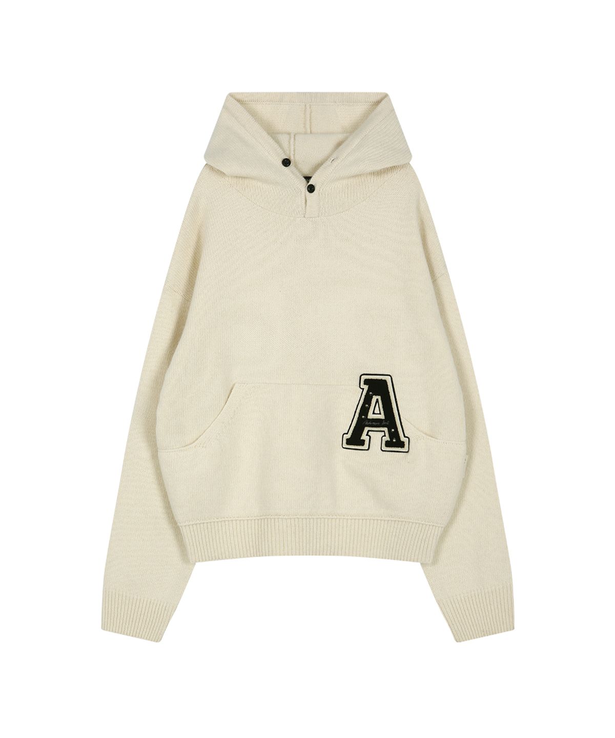 앤더슨벨(ADSB ANDERSSON BELL) (ESSENTIAL) UNISEX VARSITY PATCH HOODIE (CREAM)