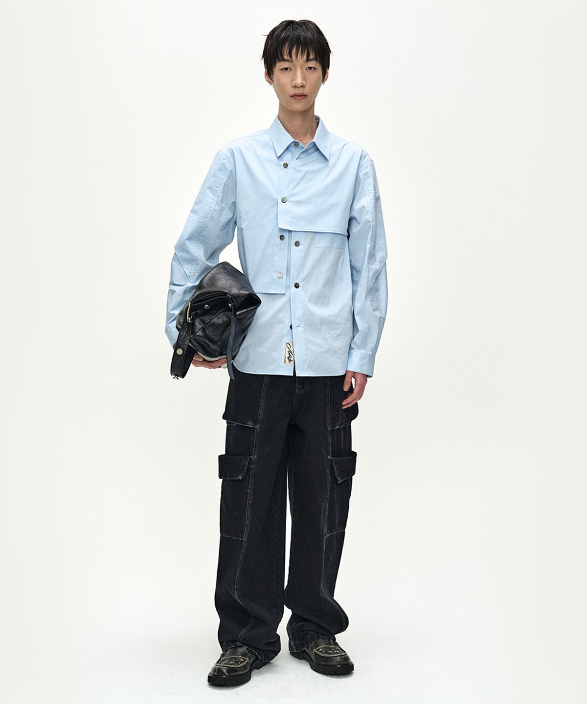 앤더슨벨(ADSB ANDERSSON BELL) MAEY STRIPE LAYERED SHIRT (BLUE STRIPE)