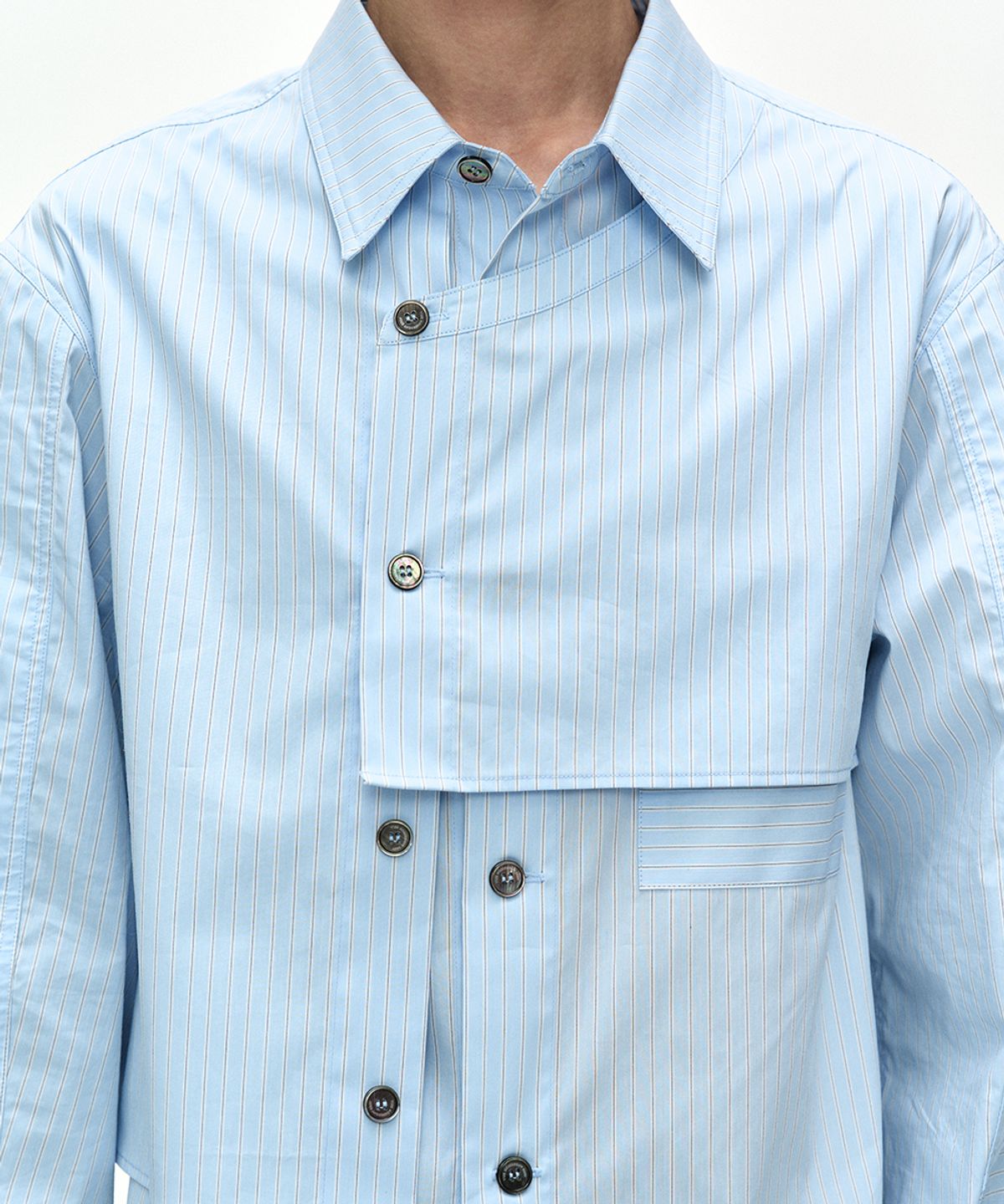 앤더슨벨(ADSB ANDERSSON BELL) MAEY STRIPE LAYERED SHIRT (BLUE STRIPE)