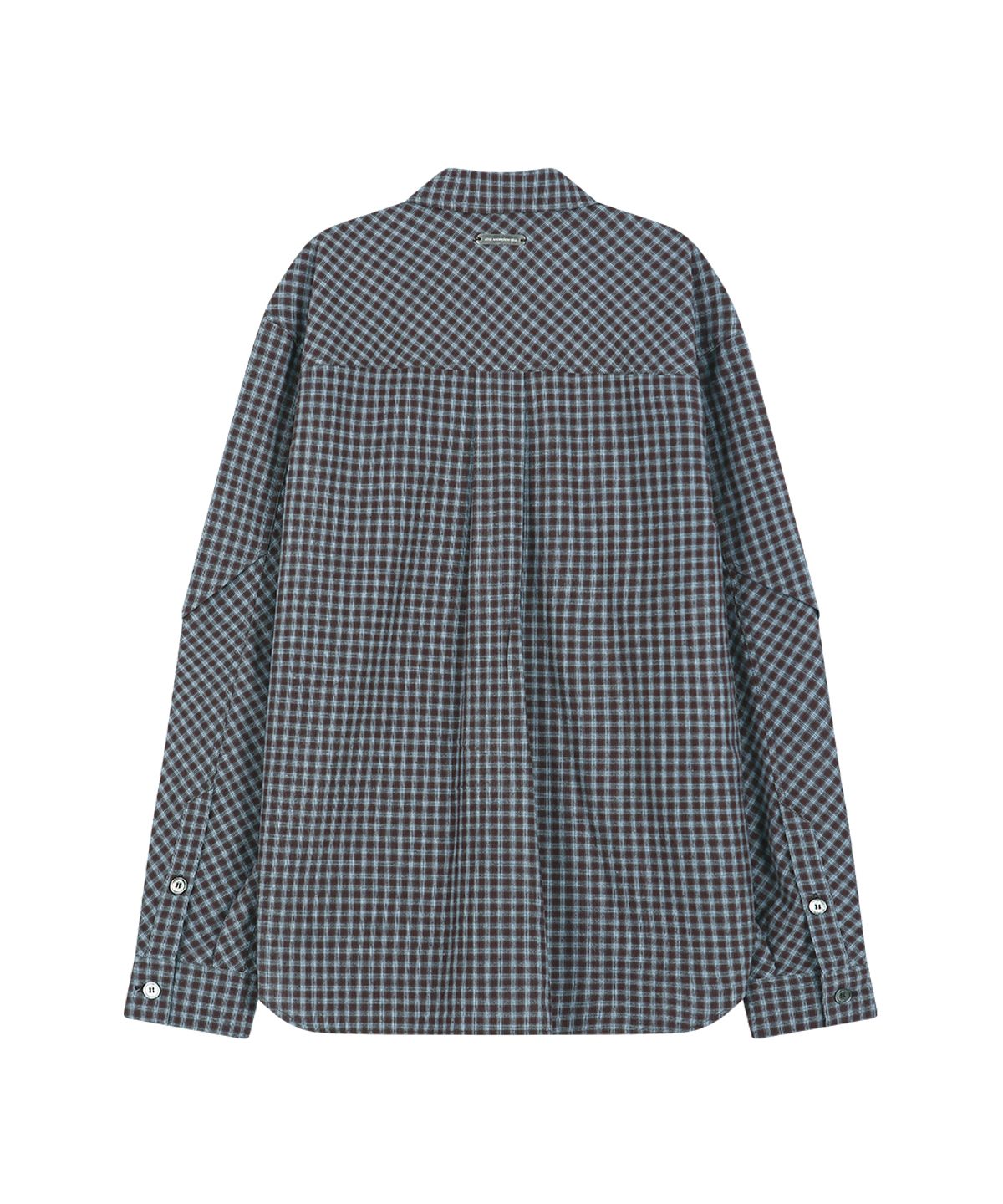 앤더슨벨(ADSB ANDERSSON BELL) MAEY CHECK LAYERED SHIRT (BROWN/BLUE)