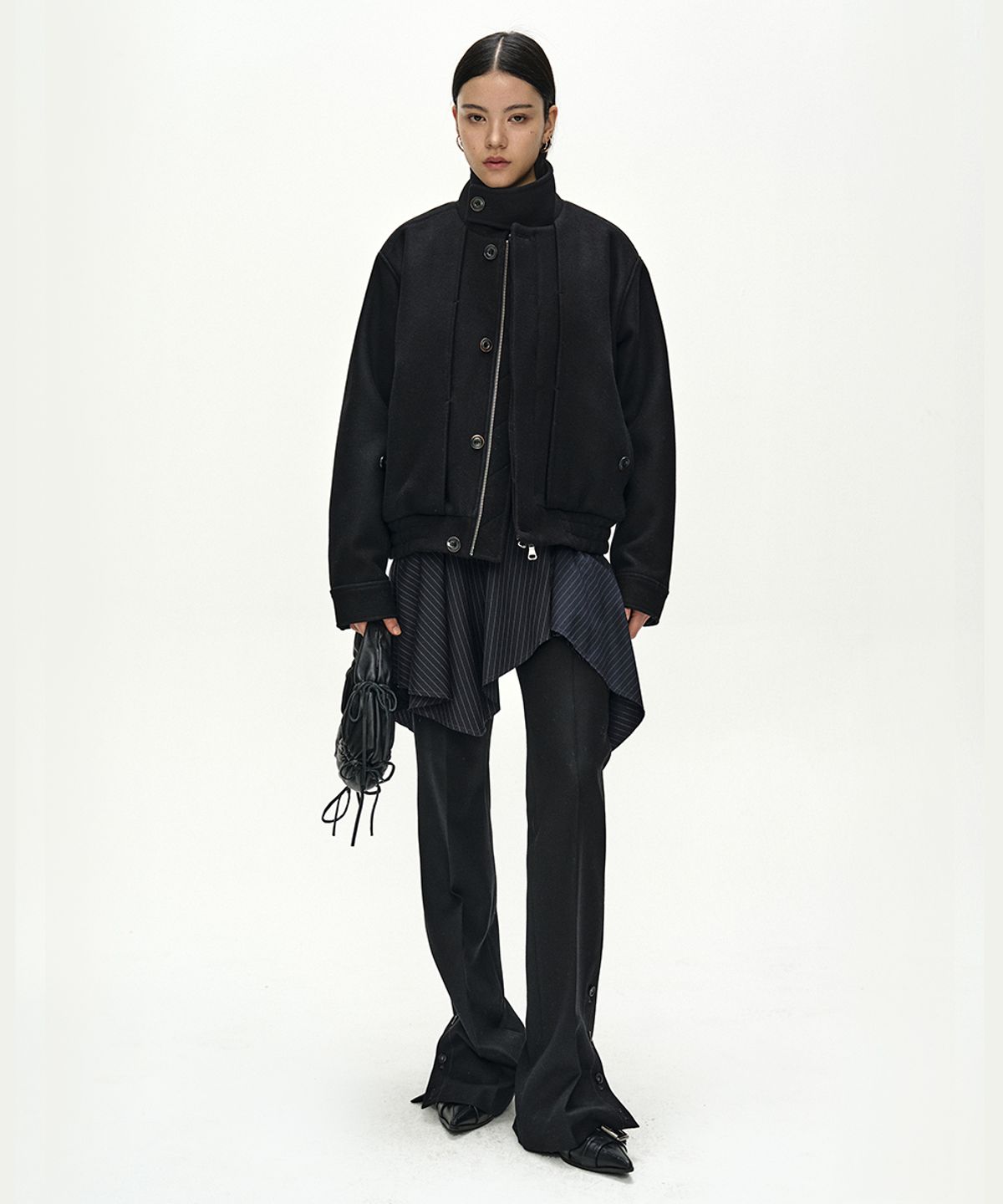 앤더슨벨(ADSB ANDERSSON BELL) LINUS HARRINGTON WOOL JACKET (BLACK)