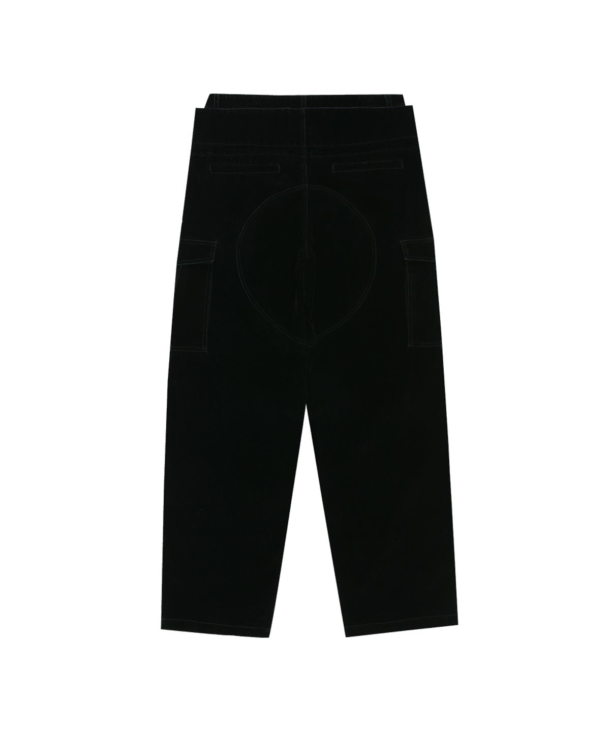 앤더슨벨(ADSB ANDERSSON BELL) FLOCK VELVET DOUBLE WAIST WIDE-LEG JEANS (BLACK)