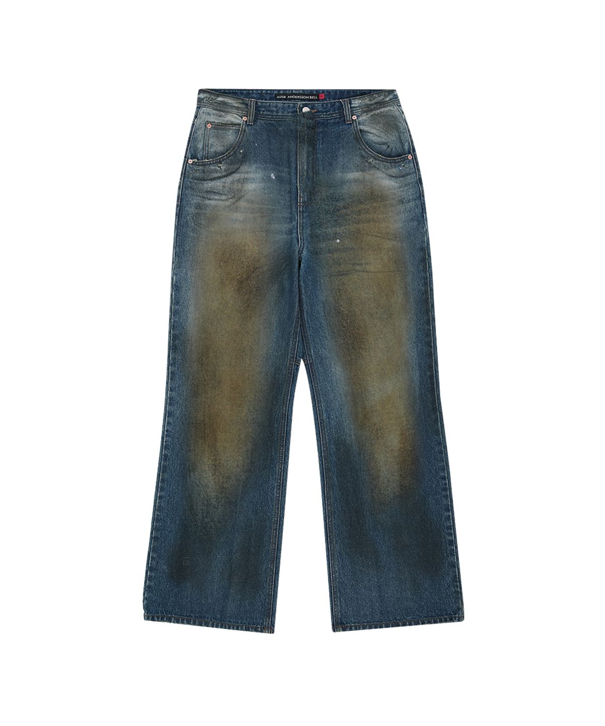앤더슨벨(ADSB ANDERSSON BELL) UNISEX COATED BLUE WIDE-LEG JEANS (BLUE)