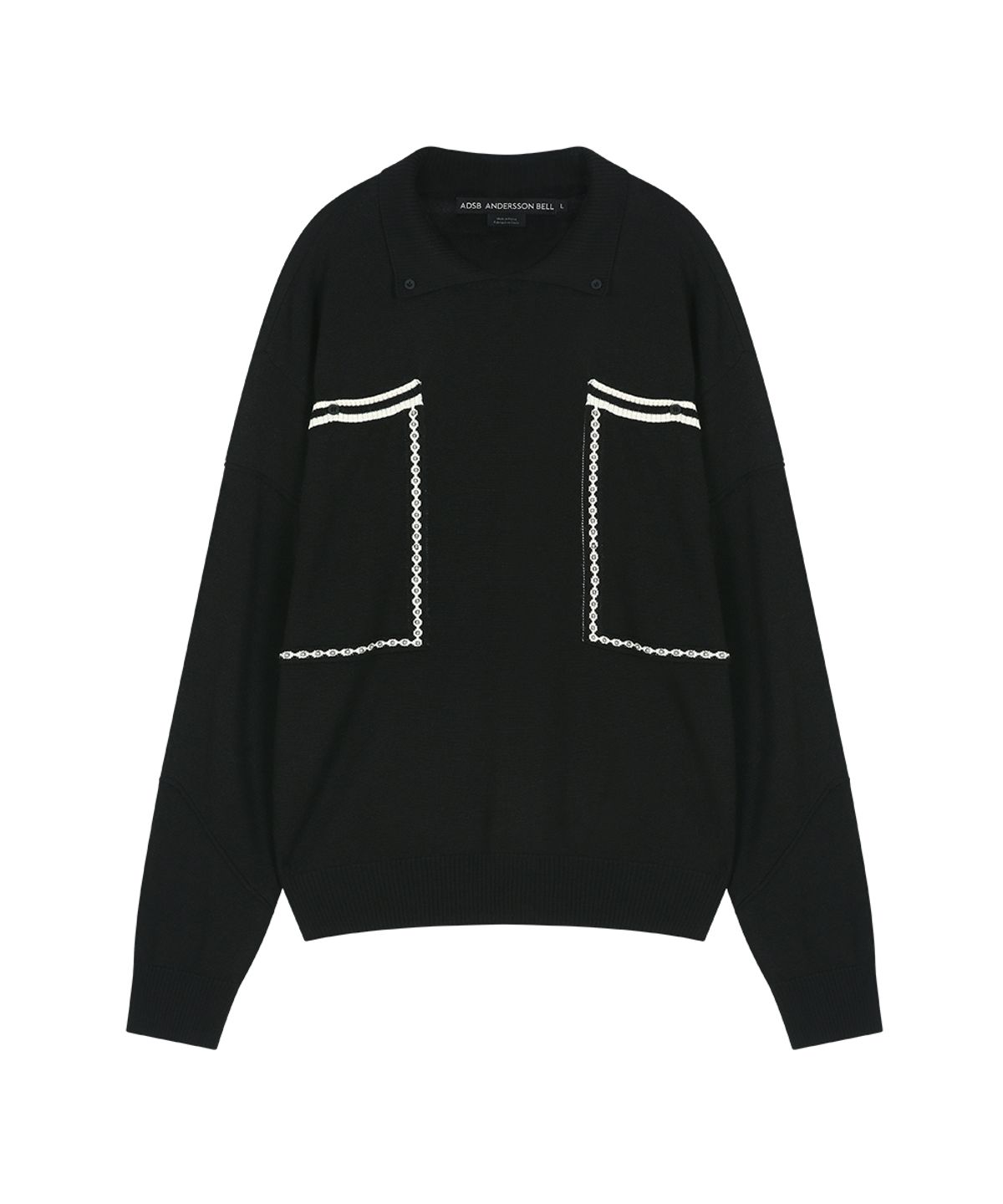 앤더슨벨(ADSB ANDERSSON BELL) BIG POCKET POLO SWEATER (BLACK)