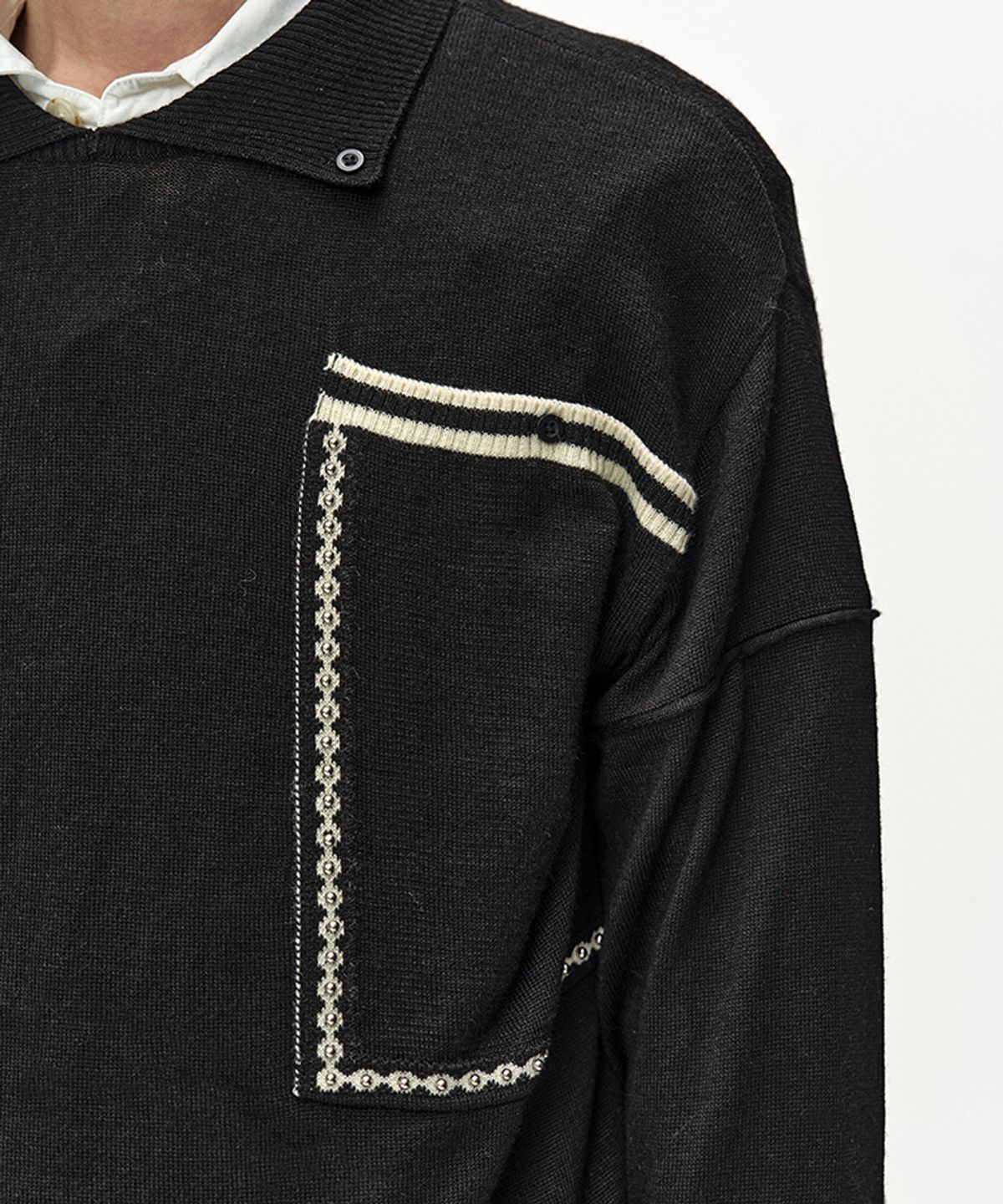앤더슨벨(ADSB ANDERSSON BELL) BIG POCKET POLO SWEATER (BLACK)