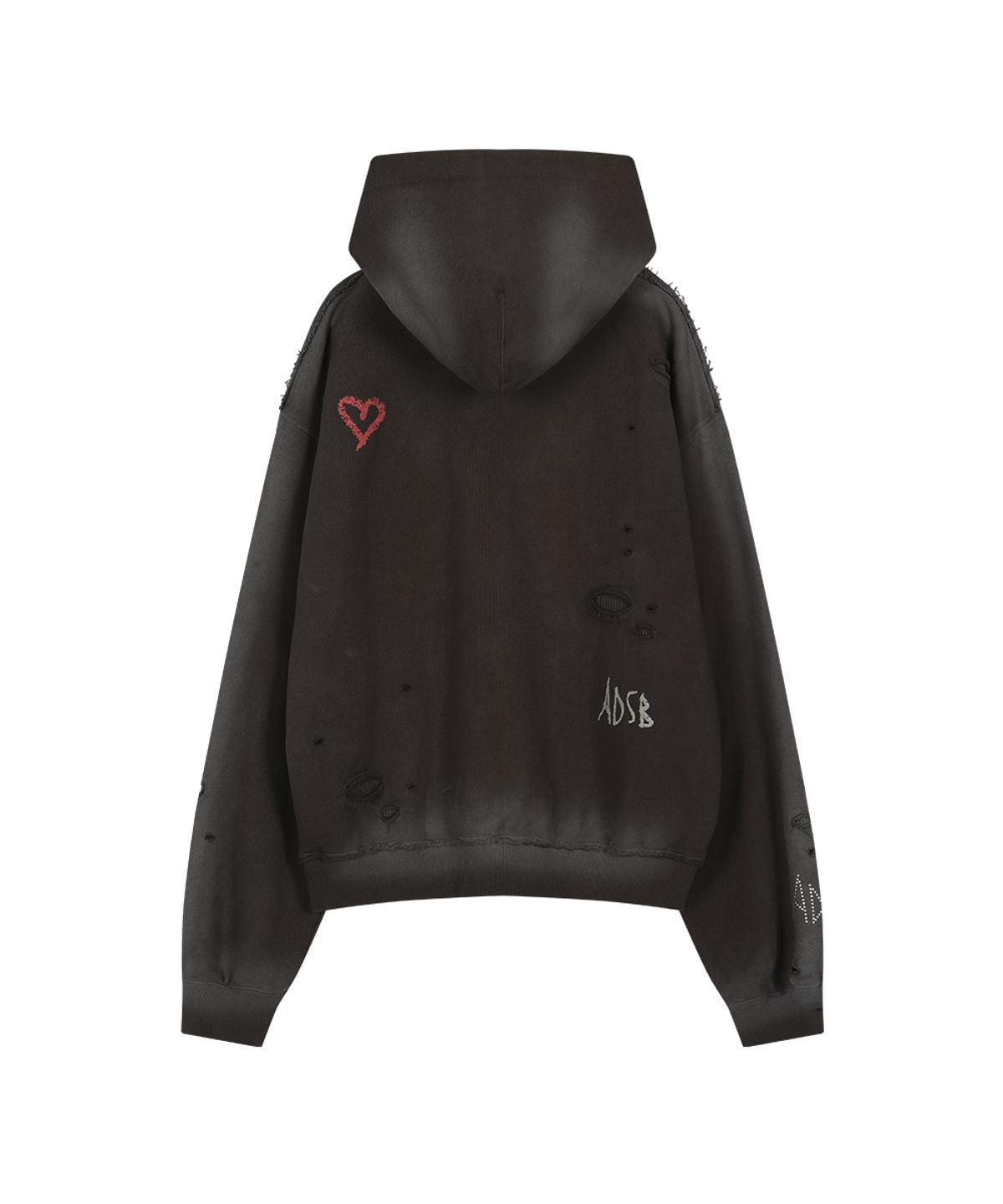 앤더슨벨(ADSB ANDERSSON BELL) (ESSENTIAL) UNISEX SPRAY WASHED AGAIN LIP HOODIE (BROWN)
