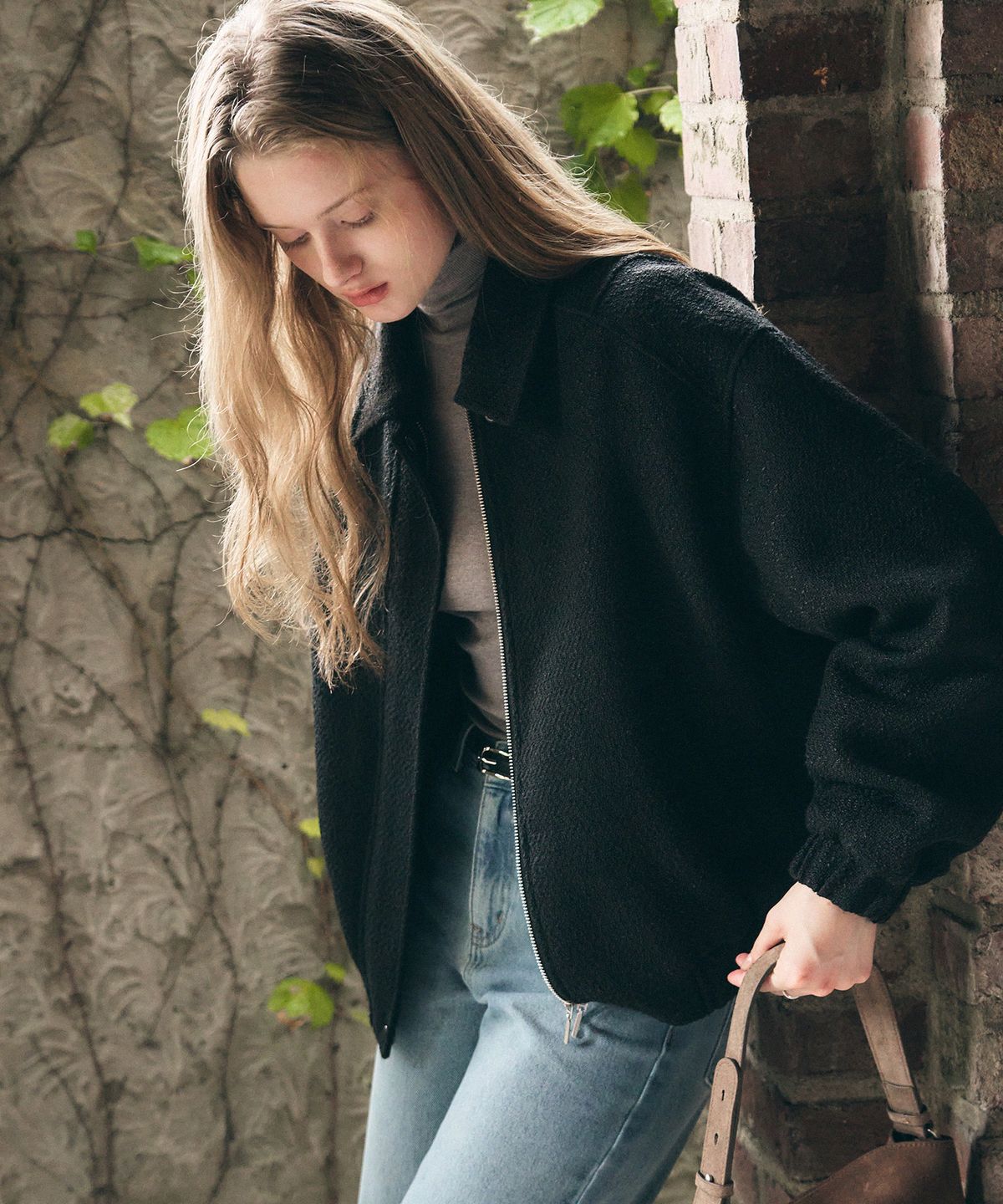 드로우핏 우먼(DRAWFIT WOMEN) 누보 트위드 블루종 [BLACK]