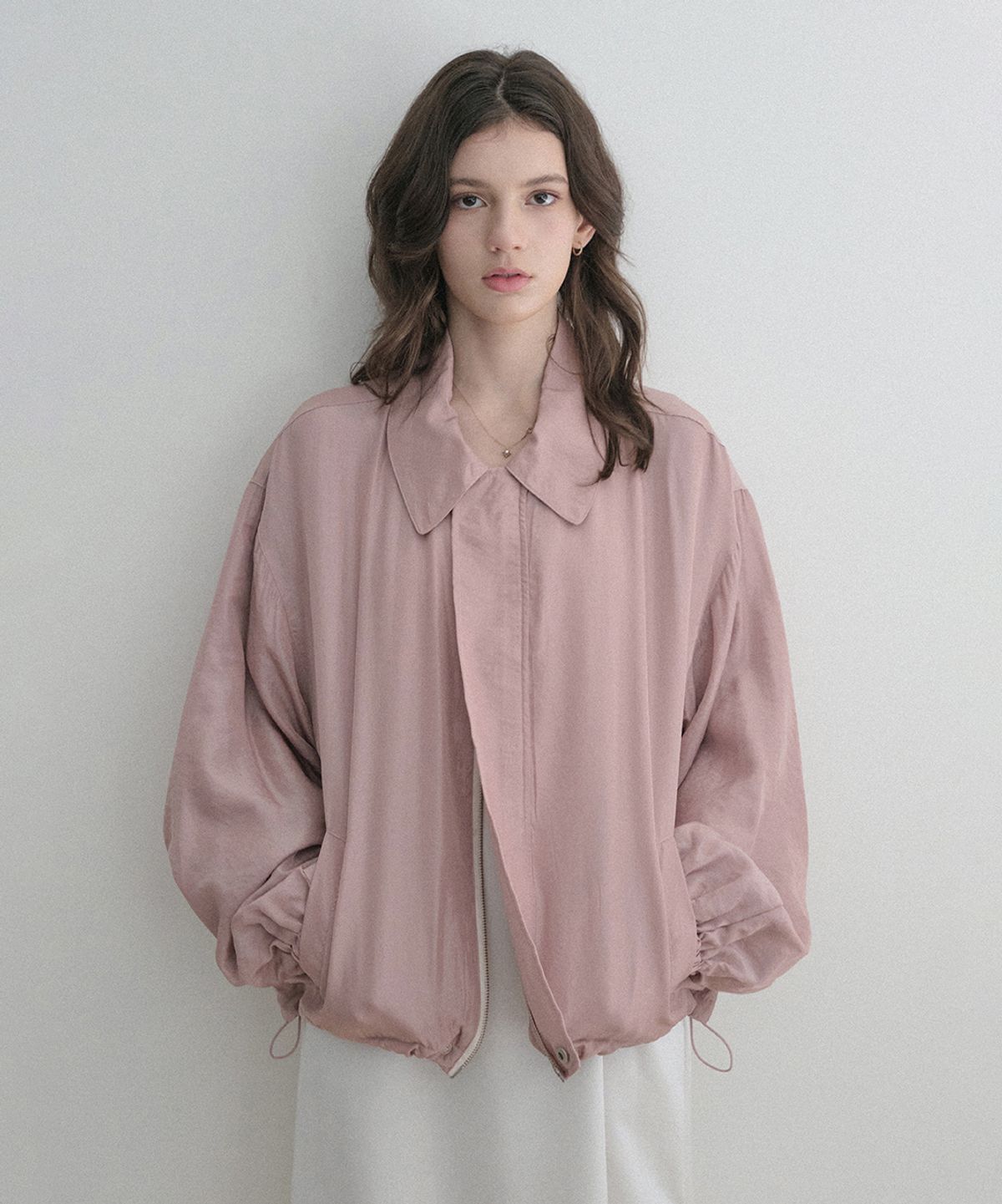 르나브(LENAV) esy satin kara wind Jacket (pink)