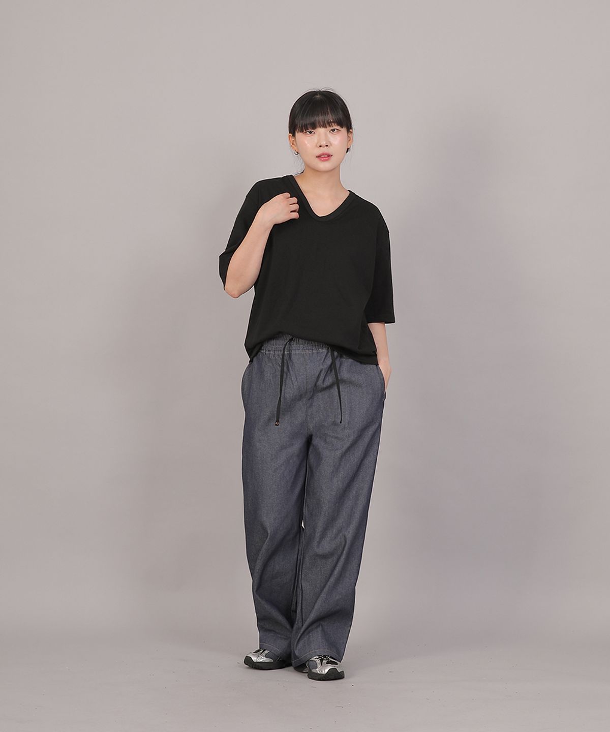 세인트크루(SAINTCREW) 코어 와이드 밴딩팬츠 MWP-391 데님 라이트인디고