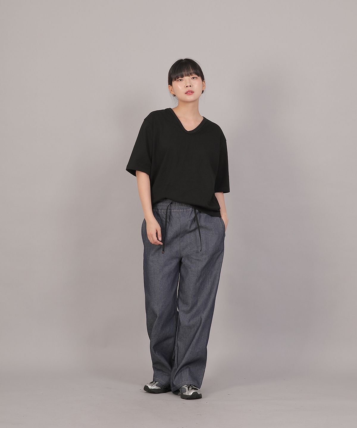 세인트크루(SAINTCREW) 코어 와이드 밴딩팬츠 MWP-391 데님 라이트인디고