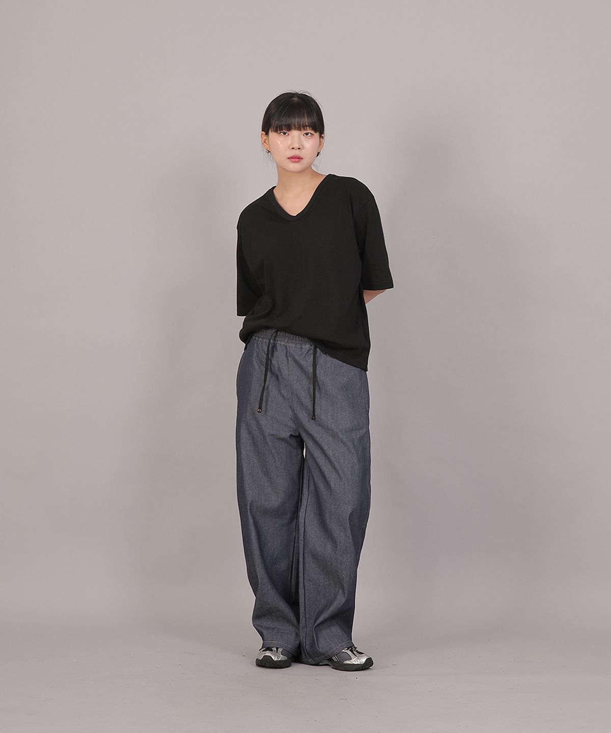 세인트크루(SAINTCREW) 코어 와이드 밴딩팬츠 MWP-391 데님 라이트인디고