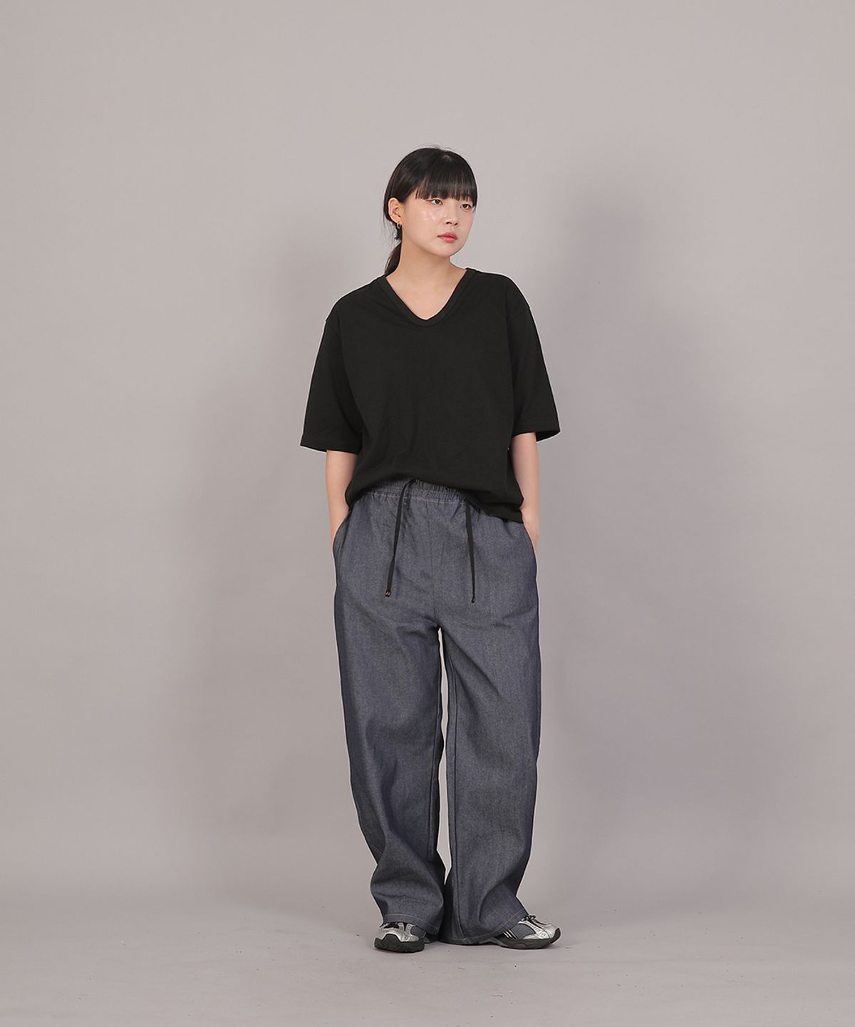 세인트크루(SAINTCREW) 코어 와이드 밴딩팬츠 MWP-391 데님 라이트인디고