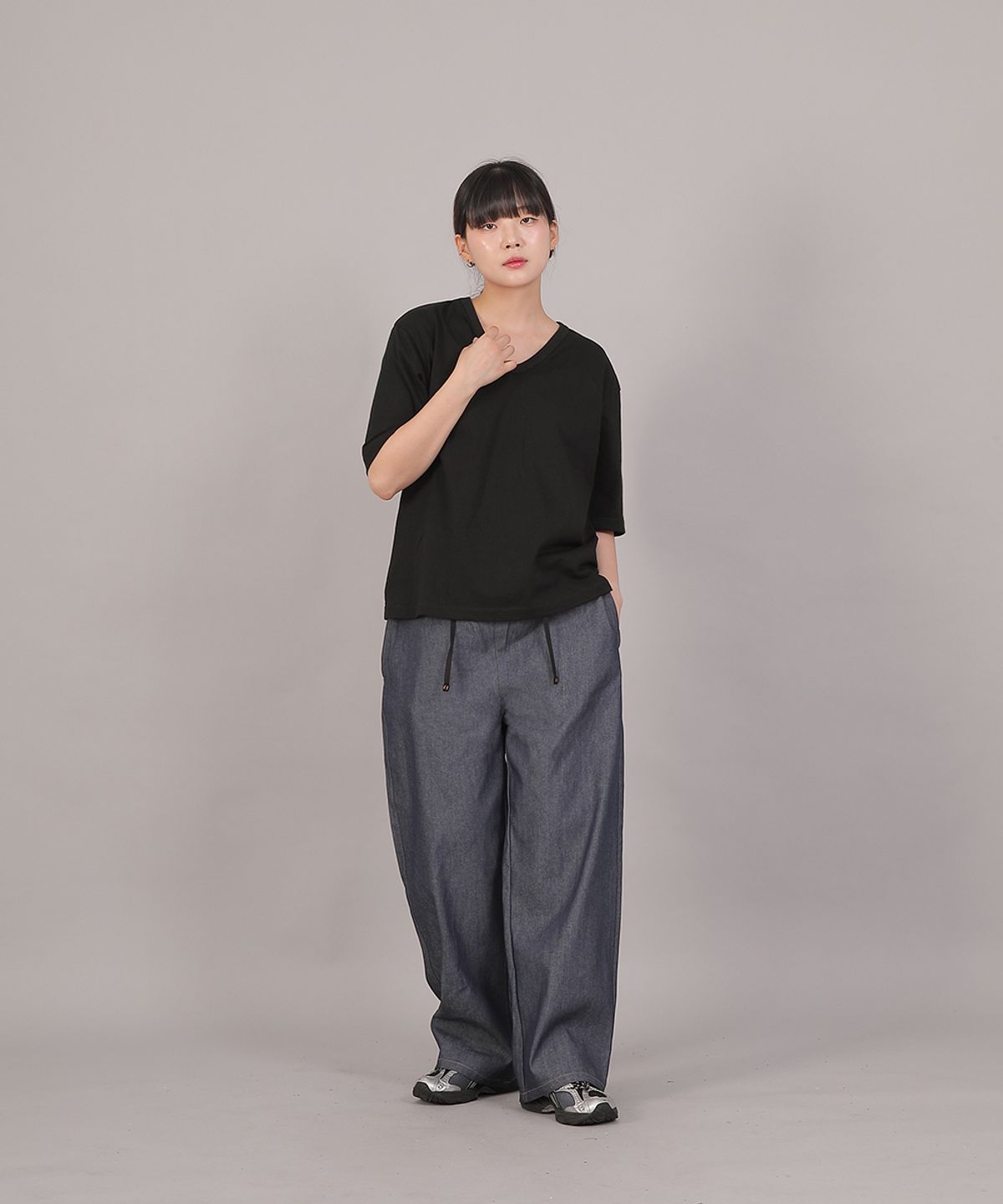 세인트크루(SAINTCREW) 코어 와이드 밴딩팬츠 MWP-391 데님 라이트인디고