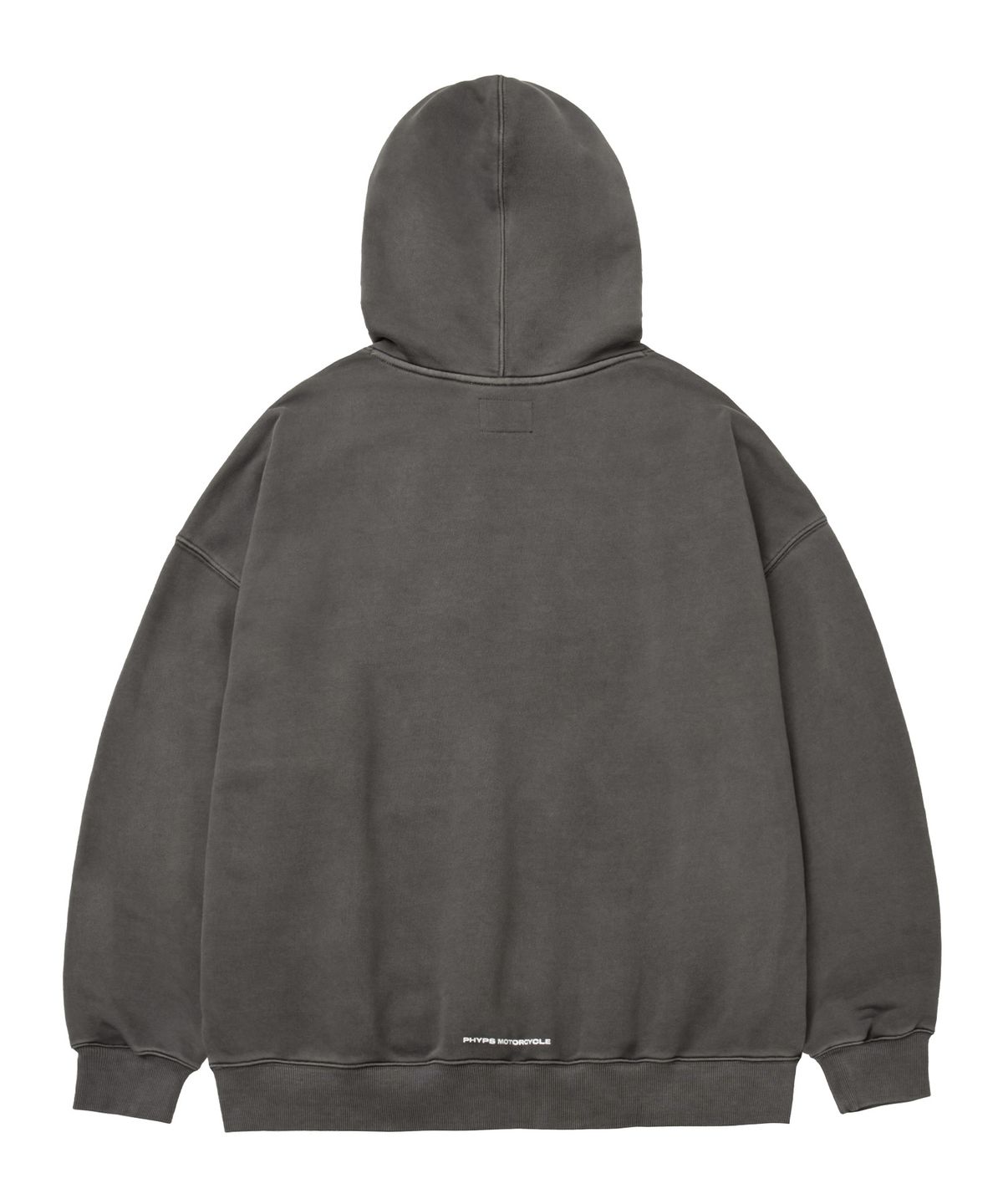 핍스 모터사이클(PHYPS MOTORCYCLE) [김간지 X 핍스 모터사이클] Pigment Scratch Logo Hoodie Charcoal