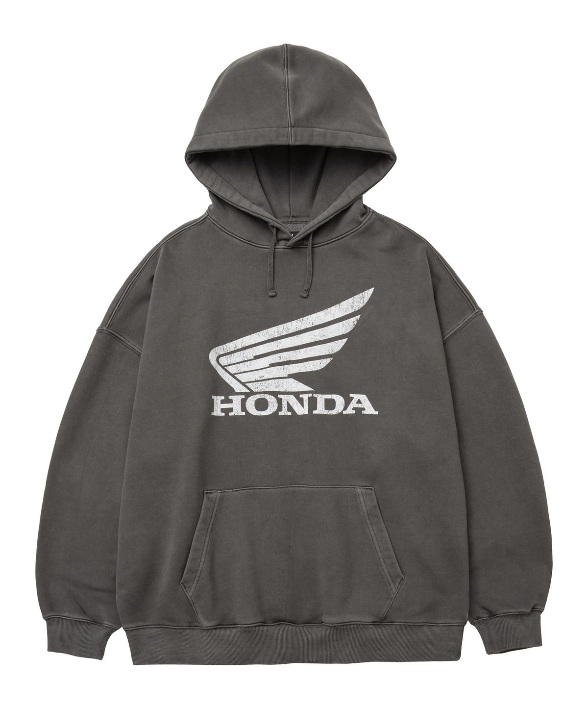 핍스 모터사이클(PHYPS MOTORCYCLE) [김간지 X 핍스 모터사이클] Pigment Scratch Logo Hoodie Charcoal