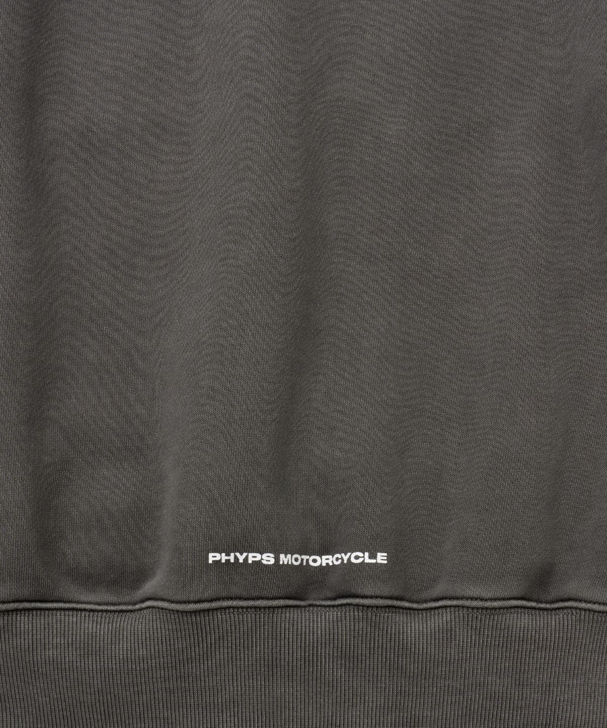 핍스 모터사이클(PHYPS MOTORCYCLE) [김간지 X 핍스 모터사이클] Pigment Scratch Logo Hoodie Charcoal