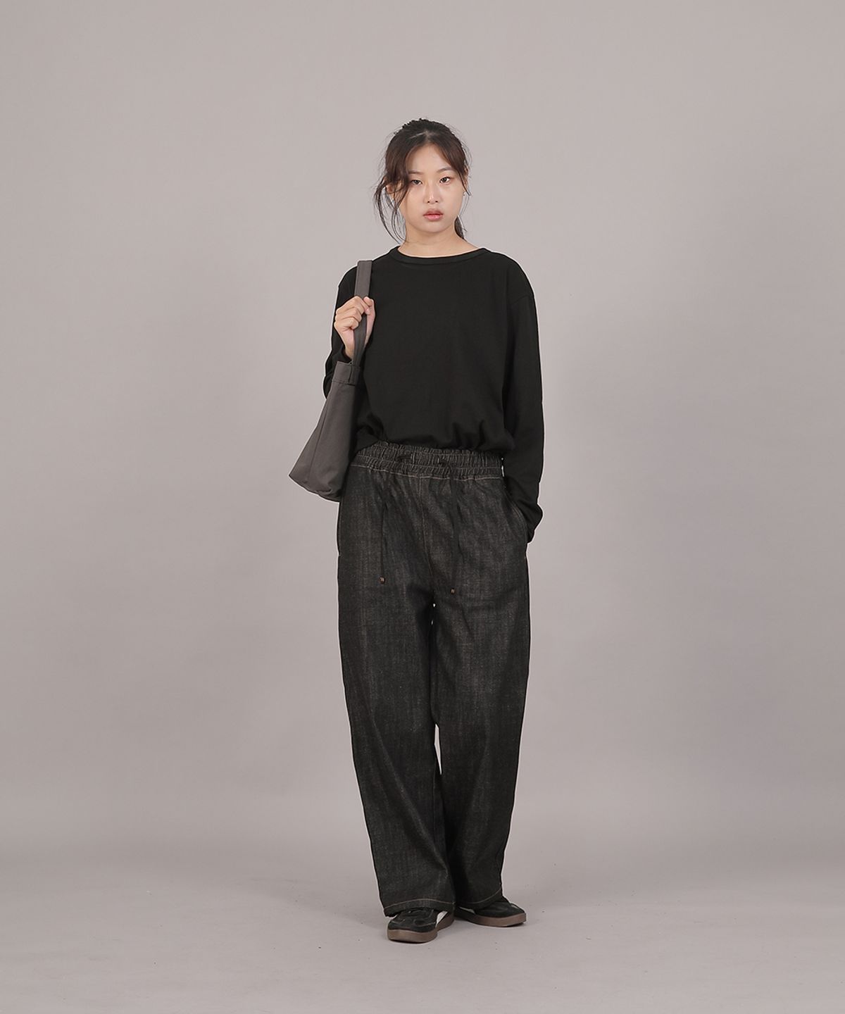 세인트크루(SAINTCREW) 코어 와이드 밴딩팬츠 MWP-391 데님 블랙