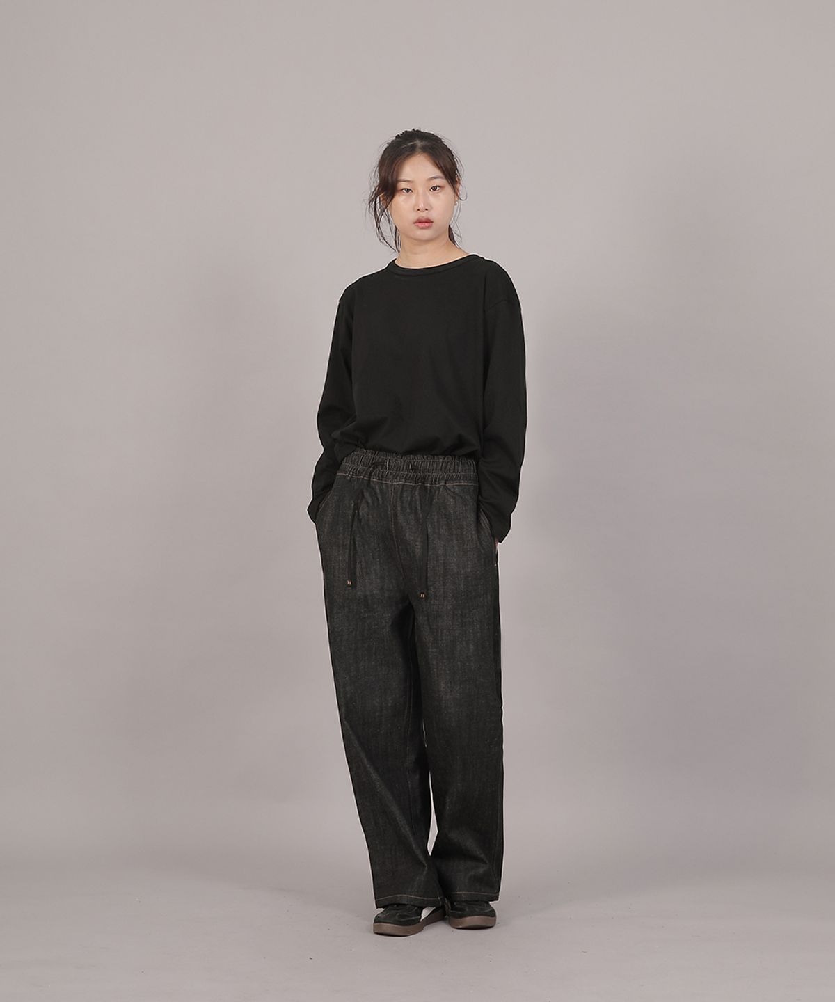 세인트크루(SAINTCREW) 코어 와이드 밴딩팬츠 MWP-391 데님 블랙