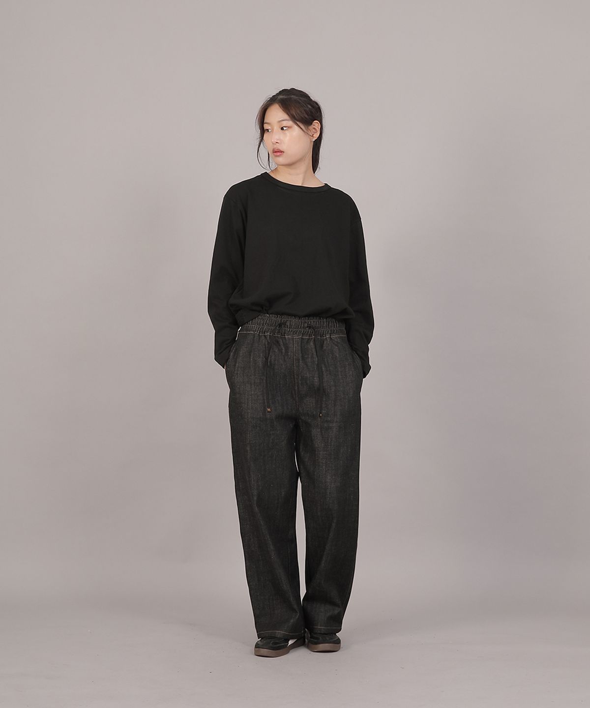 세인트크루(SAINTCREW) 코어 와이드 밴딩팬츠 MWP-391 데님 블랙