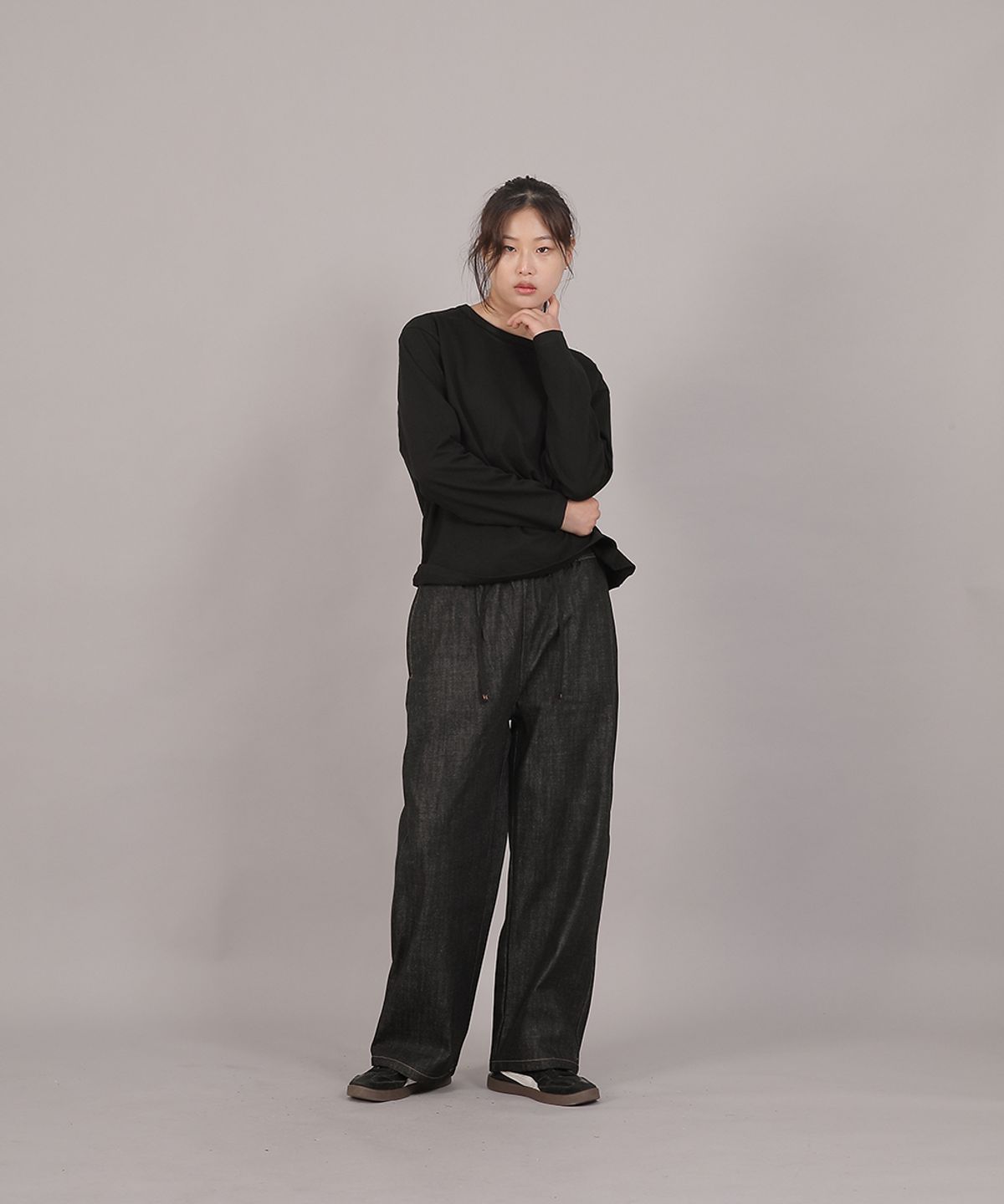 세인트크루(SAINTCREW) 코어 와이드 밴딩팬츠 MWP-391 데님 블랙