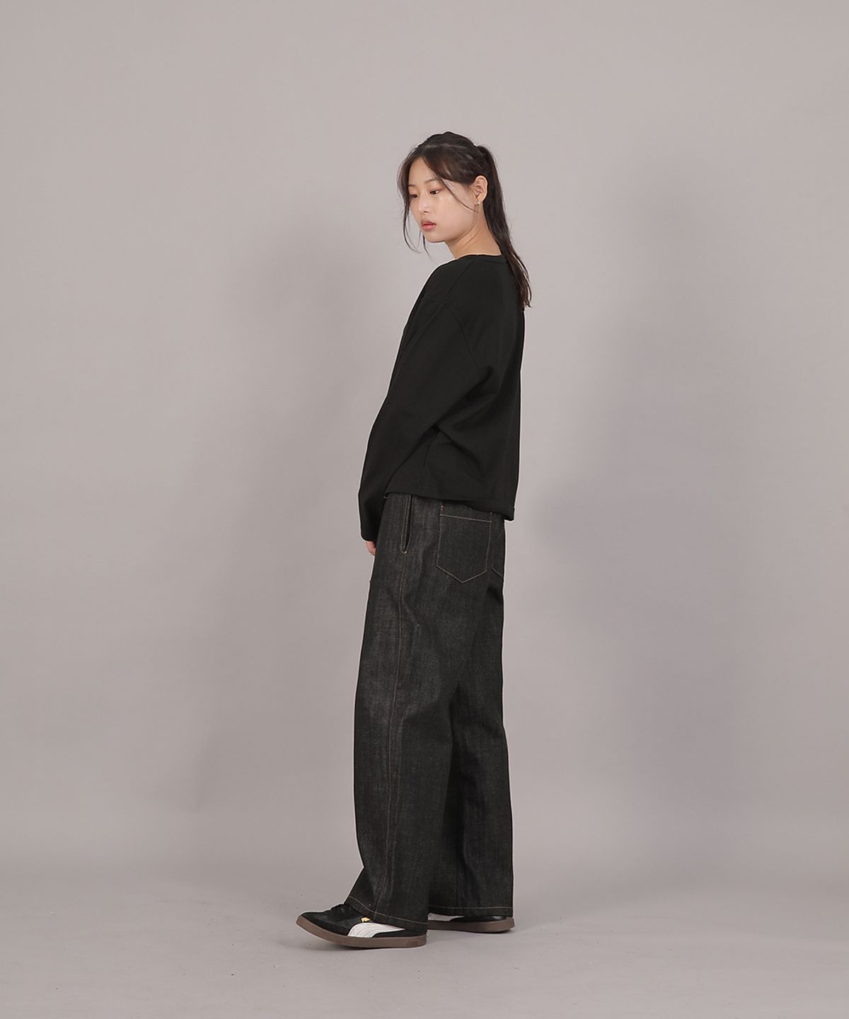 세인트크루(SAINTCREW) 코어 와이드 밴딩팬츠 MWP-391 데님 블랙