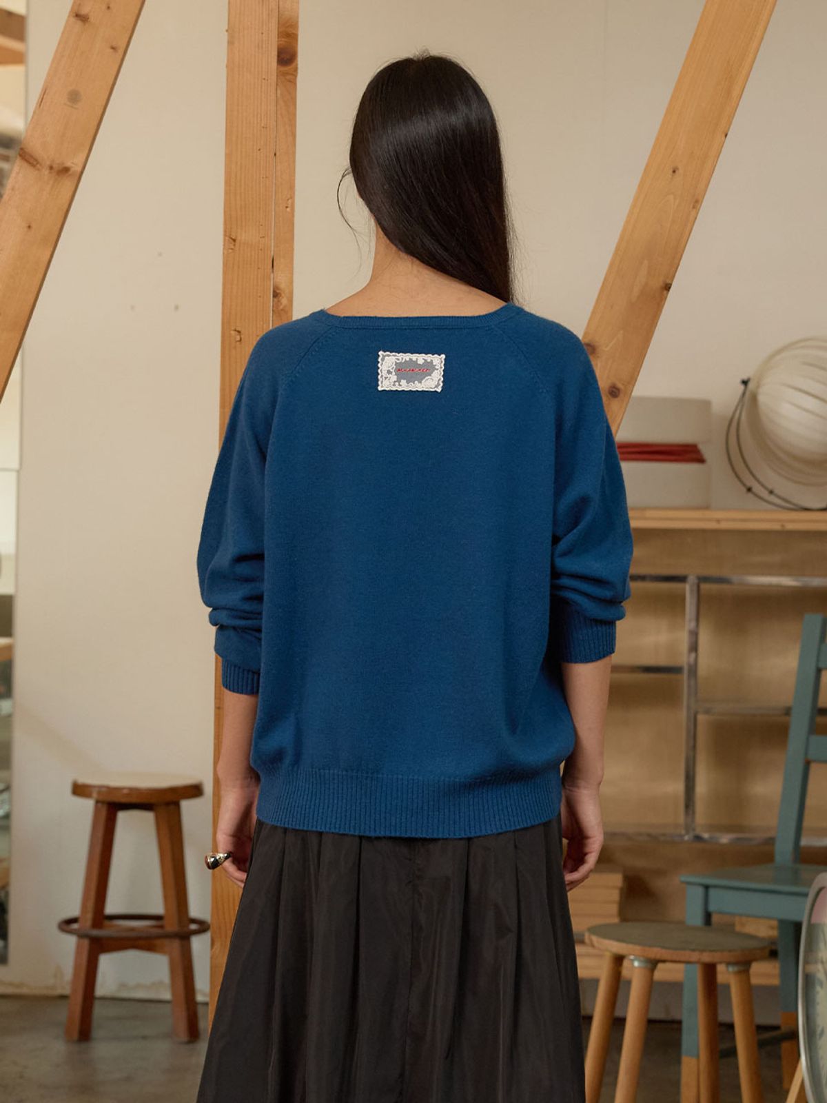 뮈뮈에르(MUEMUER) V-Neck Knit Pullover MU2678PO804M_BLUE