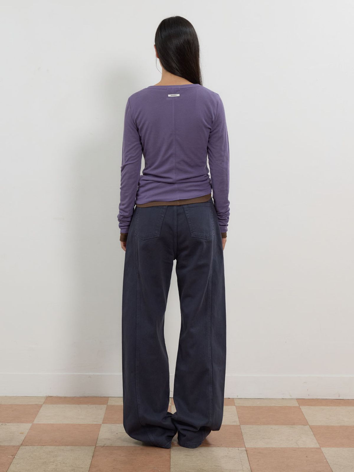 뮈뮈에르(MUEMUER) Side Panel semi wide Straight-Fit Denim Pants MU2678DN802M_DARK NAVY