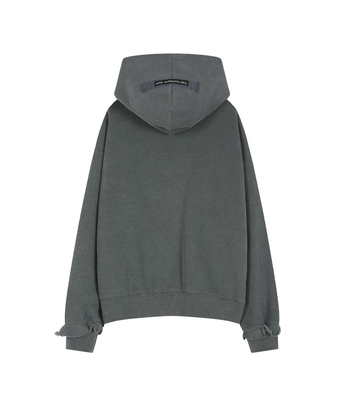 앤더슨벨(ADSB ANDERSSON BELL) RAW-CUT STUDDED ZIP-UP HOODIE (CHARCOAL)