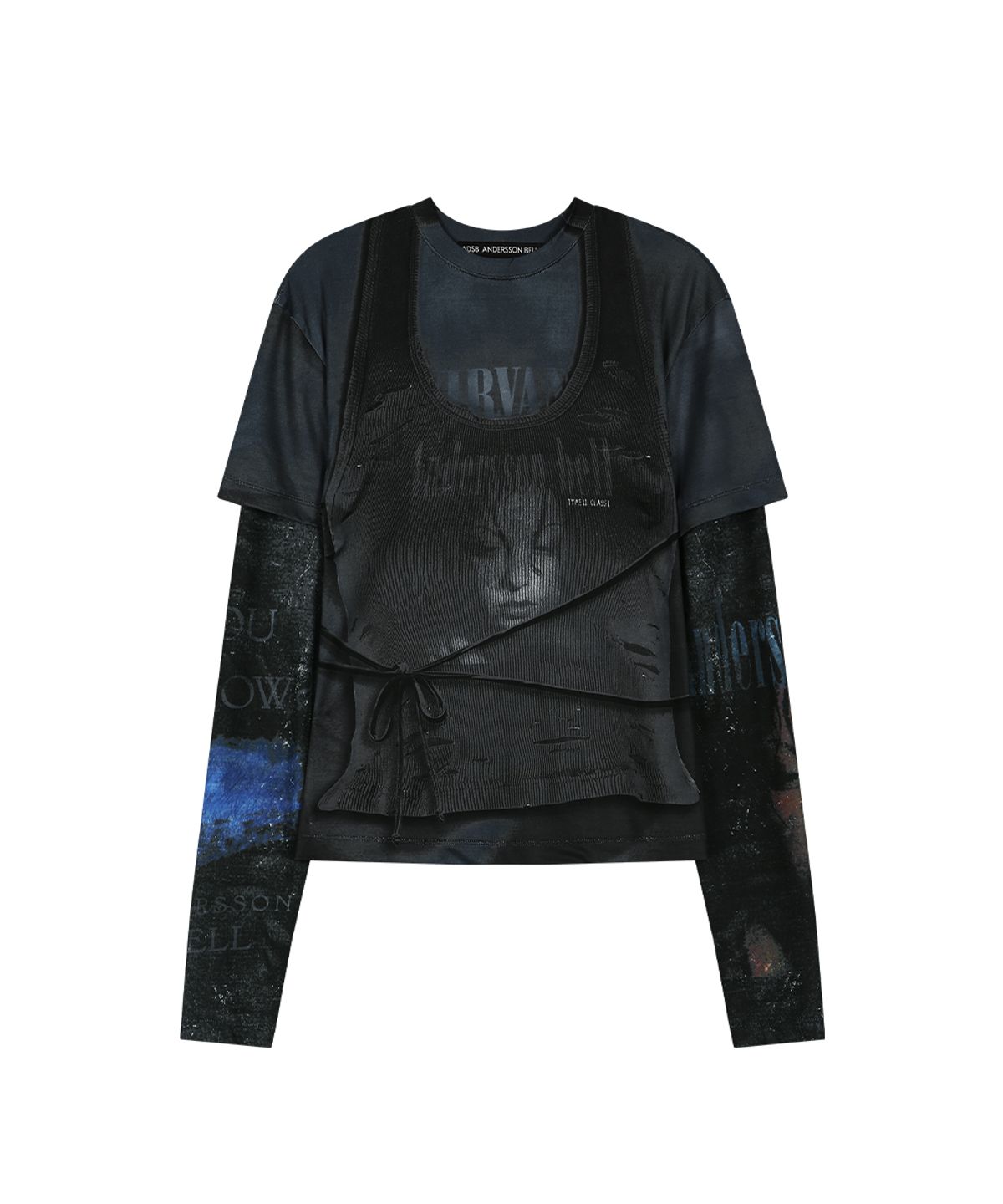 앤더슨벨(ADSB ANDERSSON BELL) ROCK ARCHIVE LAYERED T-SHIRT (BLACK)
